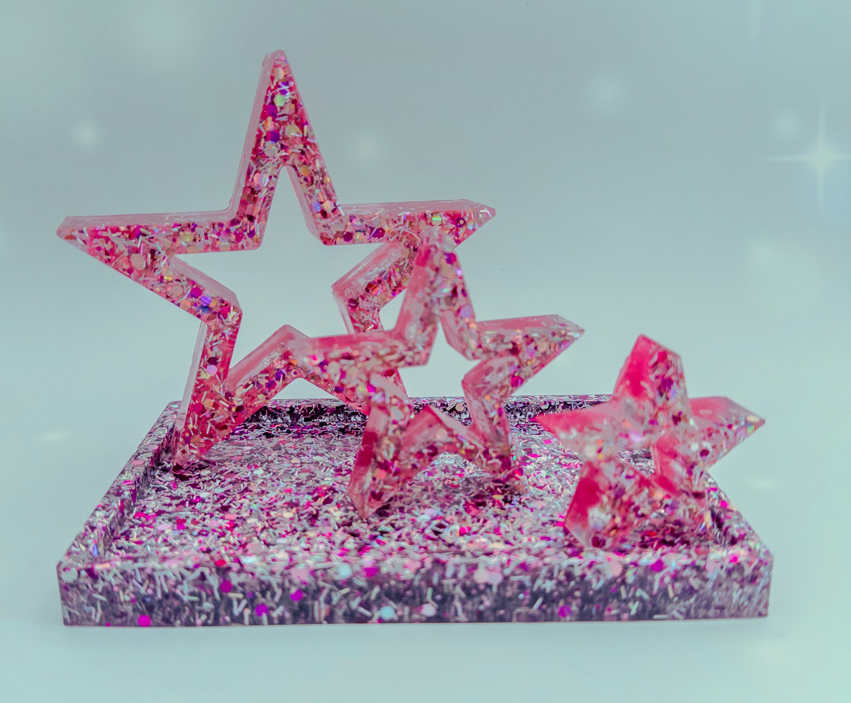 Handmade Resin Star Set with Rectangle Tray