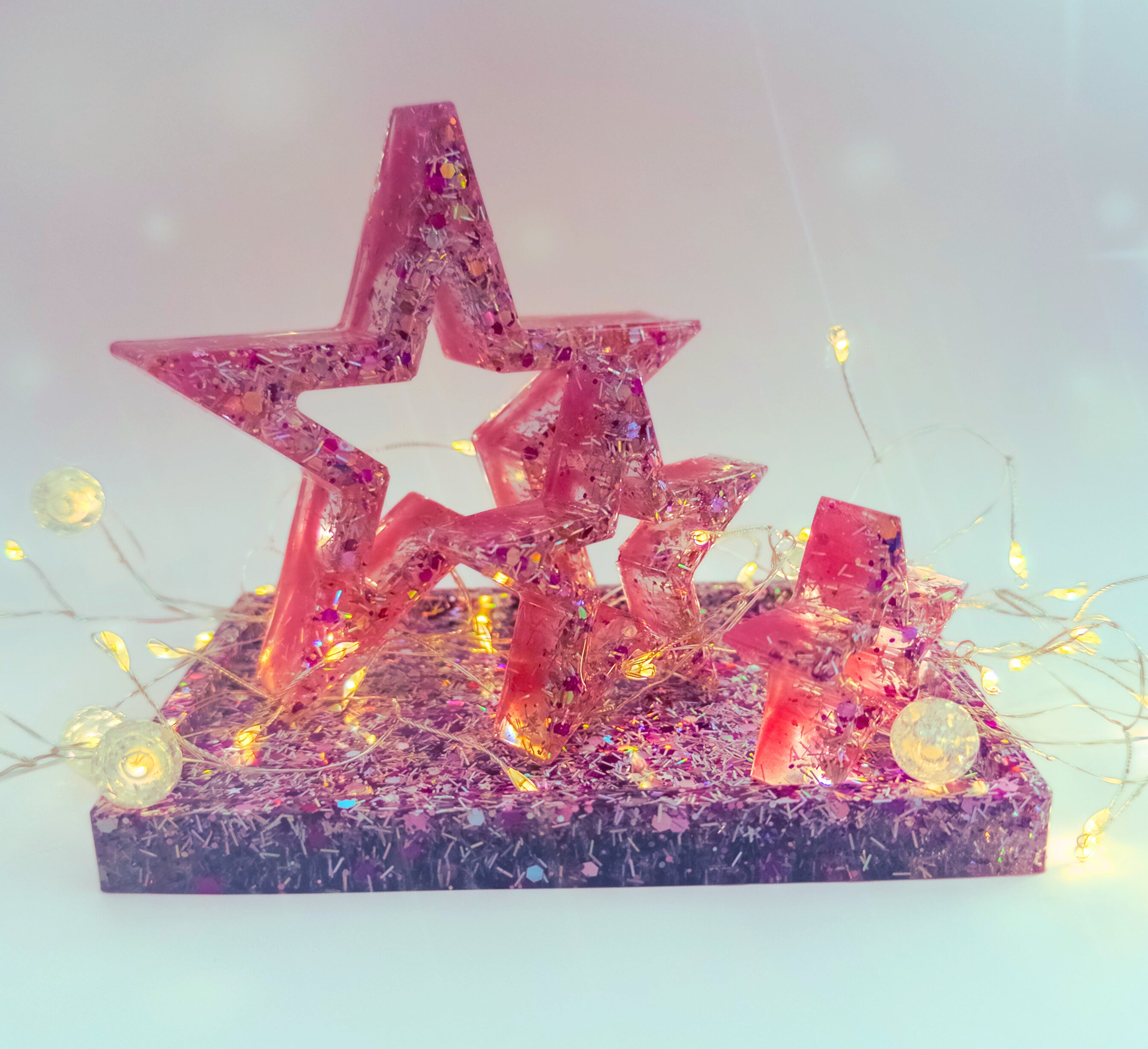 Handmade Resin Star Set with Rectangle Tray