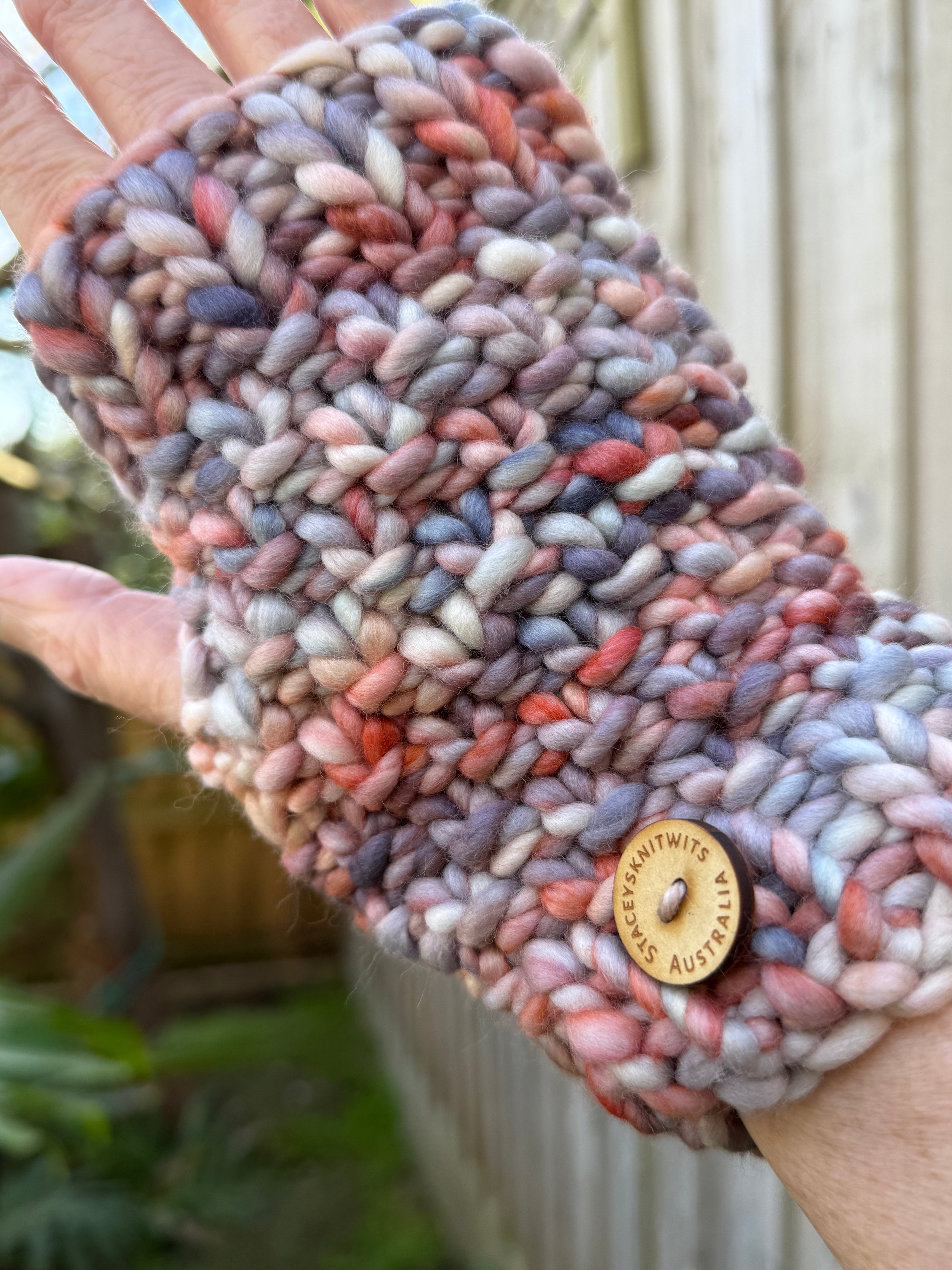 Hand Knitted Handwarmers, Merino Fingerless Gloves
