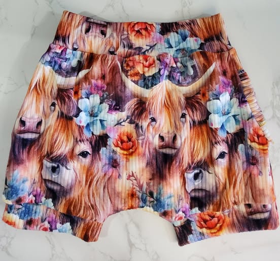 Highland Cow Shorts Size 3