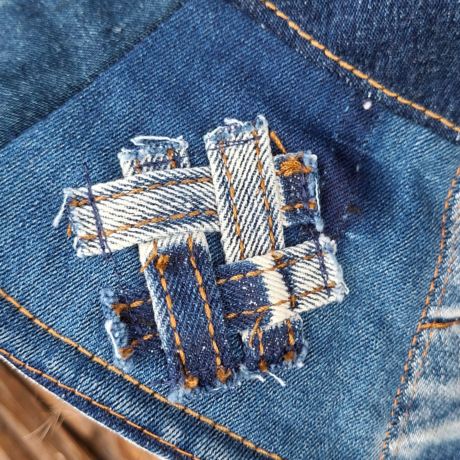 Unique, 'Jag', Gender Neutral, Recycled, Reversible Denim Bucket Hat