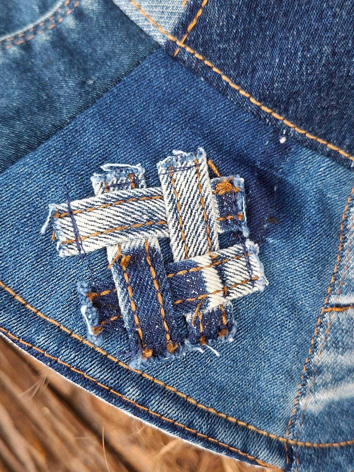 Unique, 'Jag', Gender Neutral, Recycled, Reversible Denim Bucket Hat
