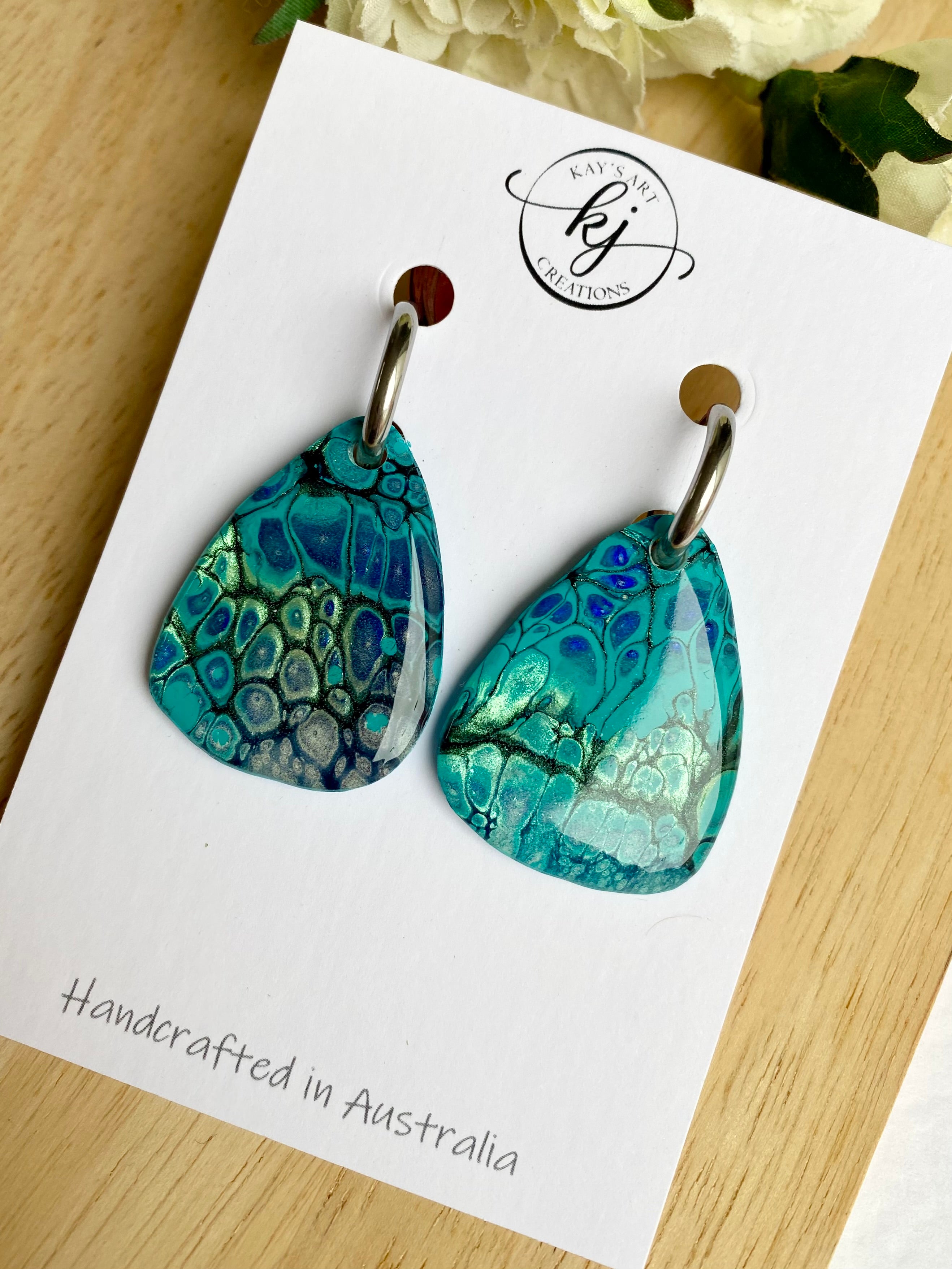 Colourful unmatched Huggie Hoop Earrings