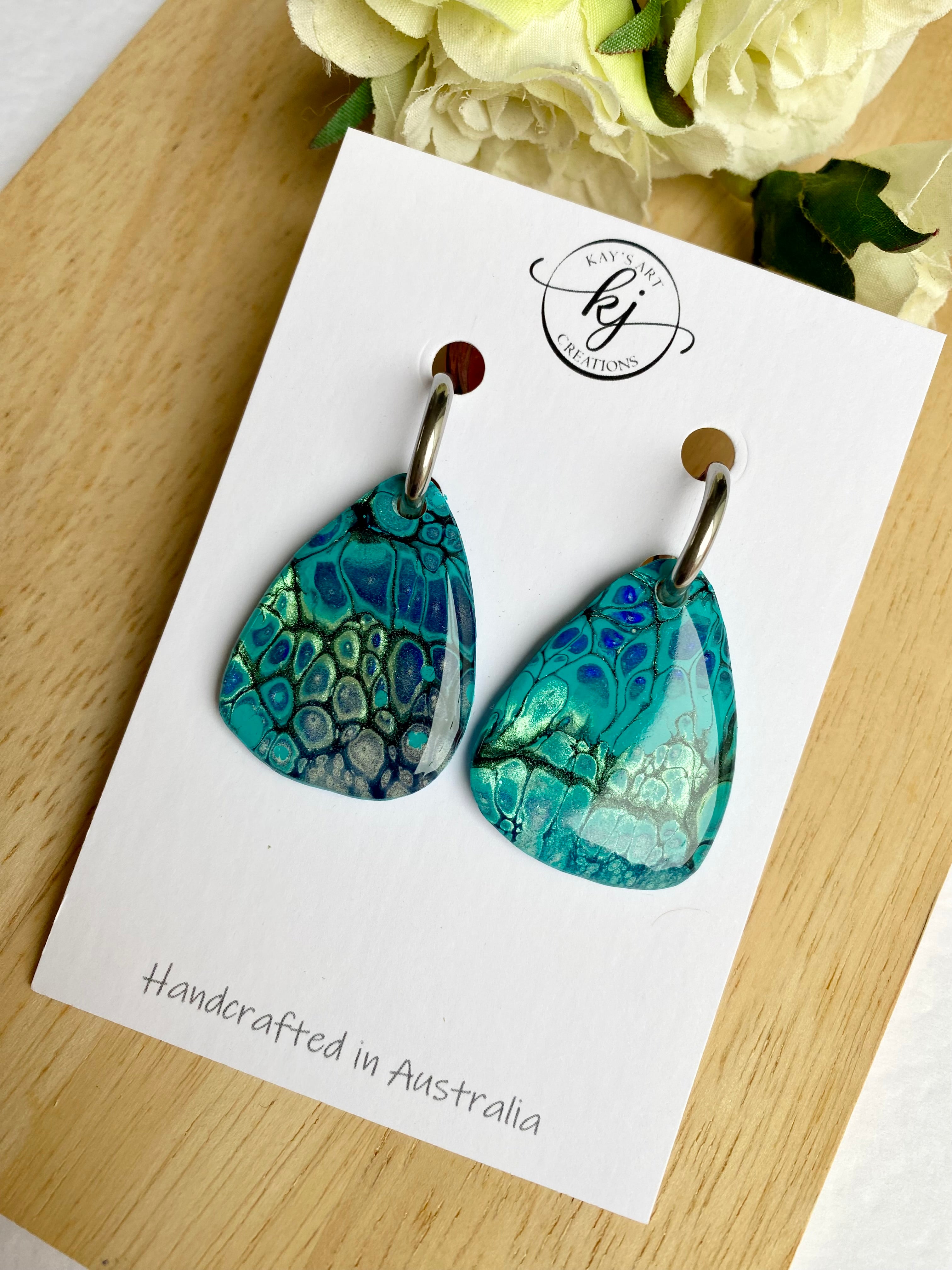 Colourful unmatched Huggie Hoop Earrings
