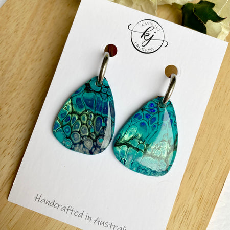 Colourful unmatched Huggie Hoop Earrings