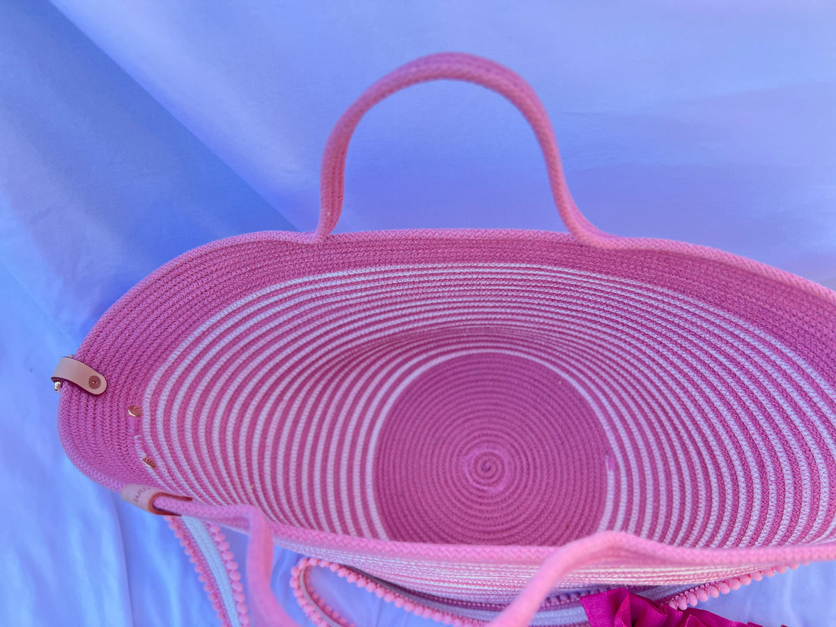 Pink Blossom Rope Handbag
