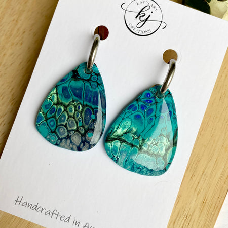 Colourful unmatched Huggie Hoop Earrings