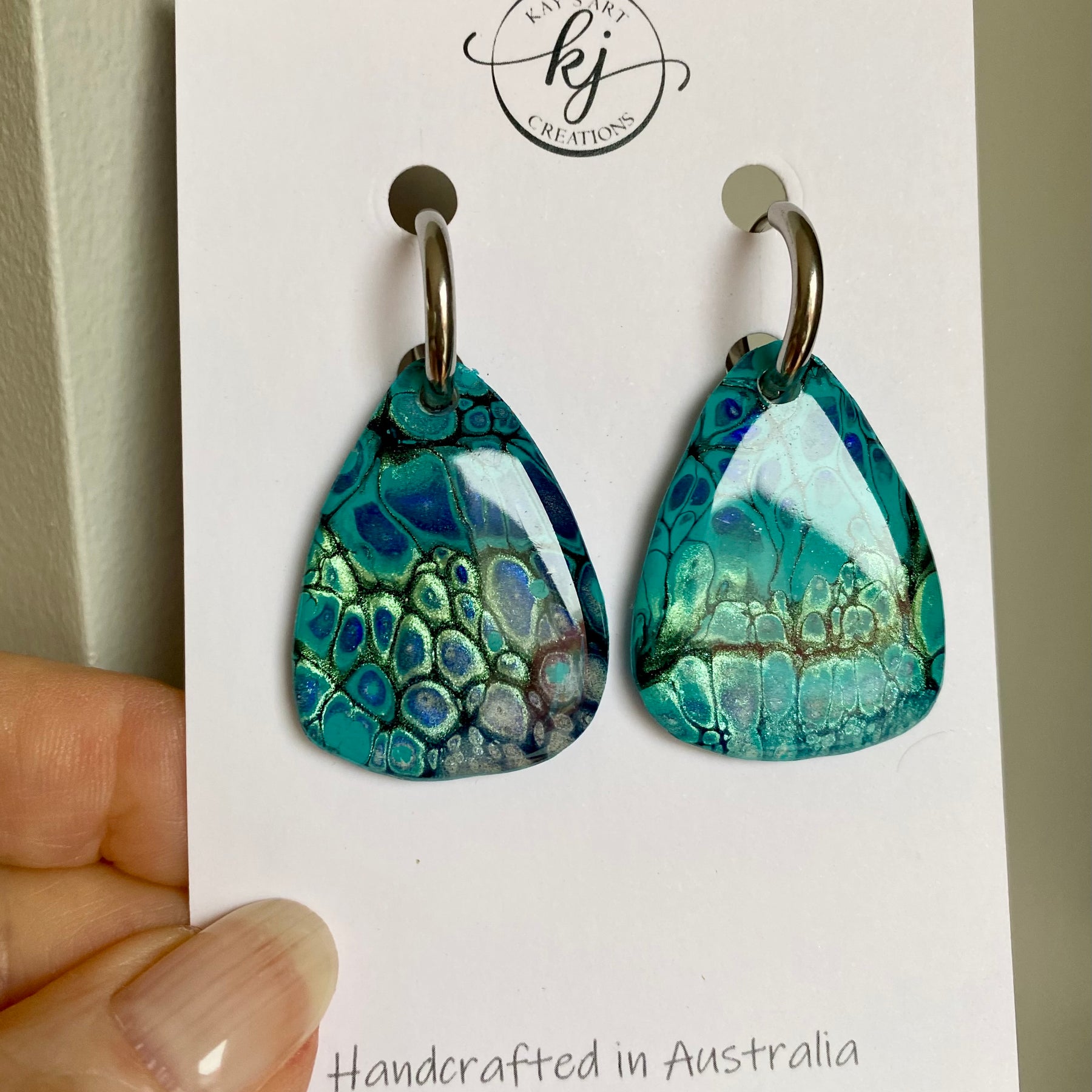 Colourful unmatched Huggie Hoop Earrings
