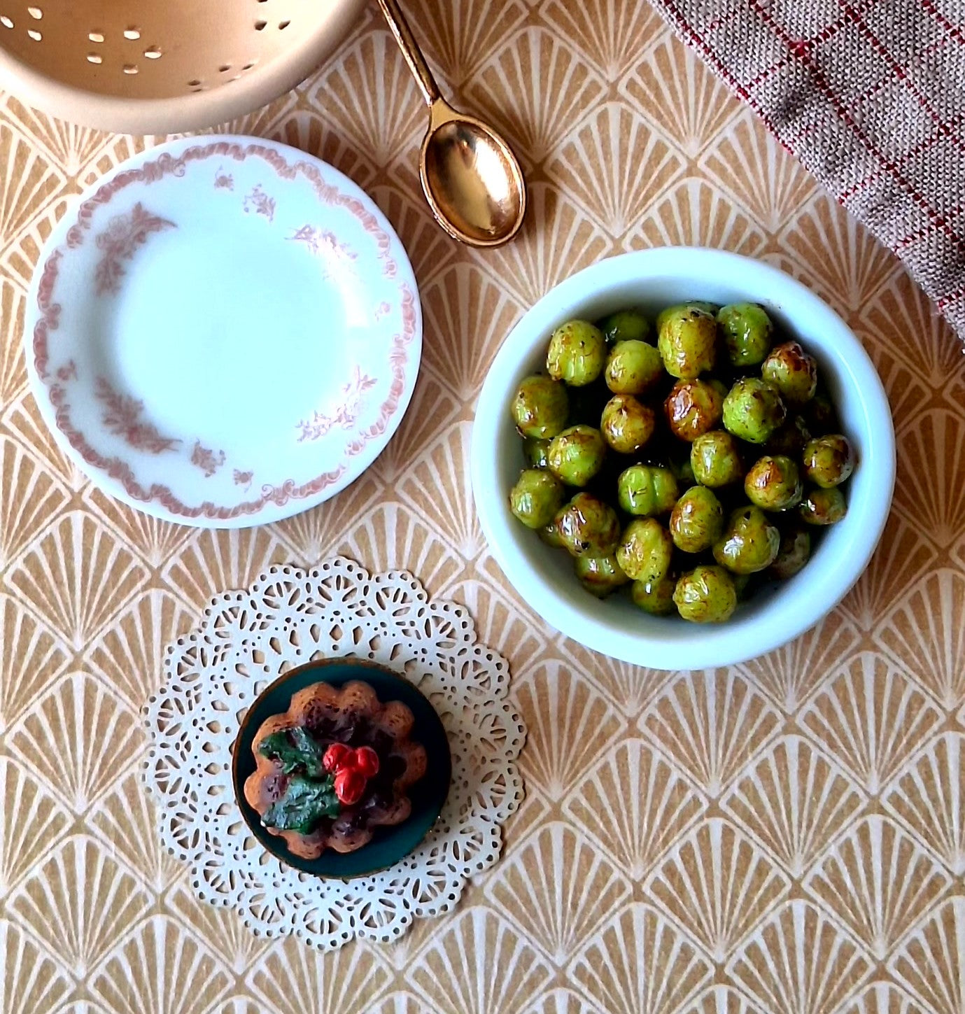 Brussel Sprouts dish (with ornate serving spoon)