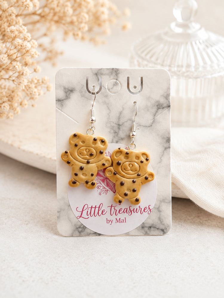 Handmade Tiny Teddy Earrings