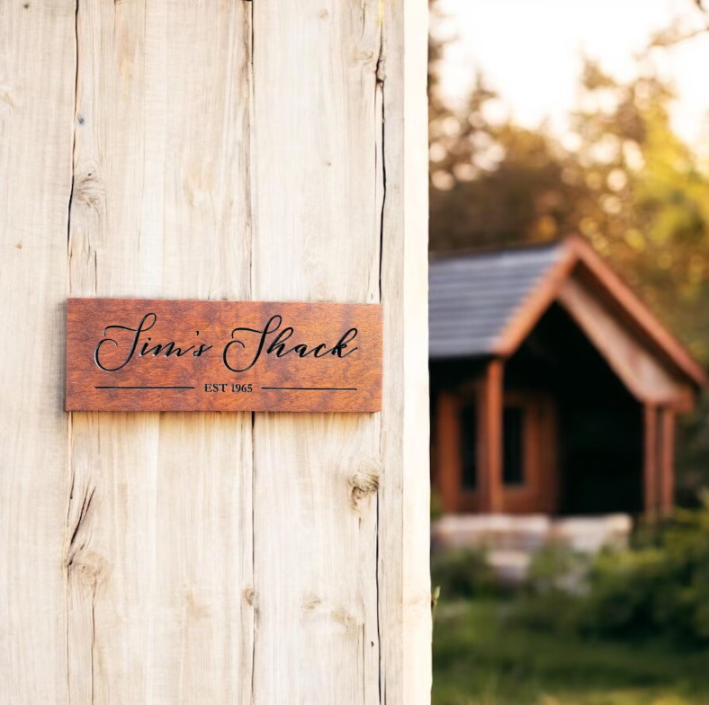 Personalized Wood Cabin Sign for the Lodge, Mountain Retreat or Shack - Weatherproof
