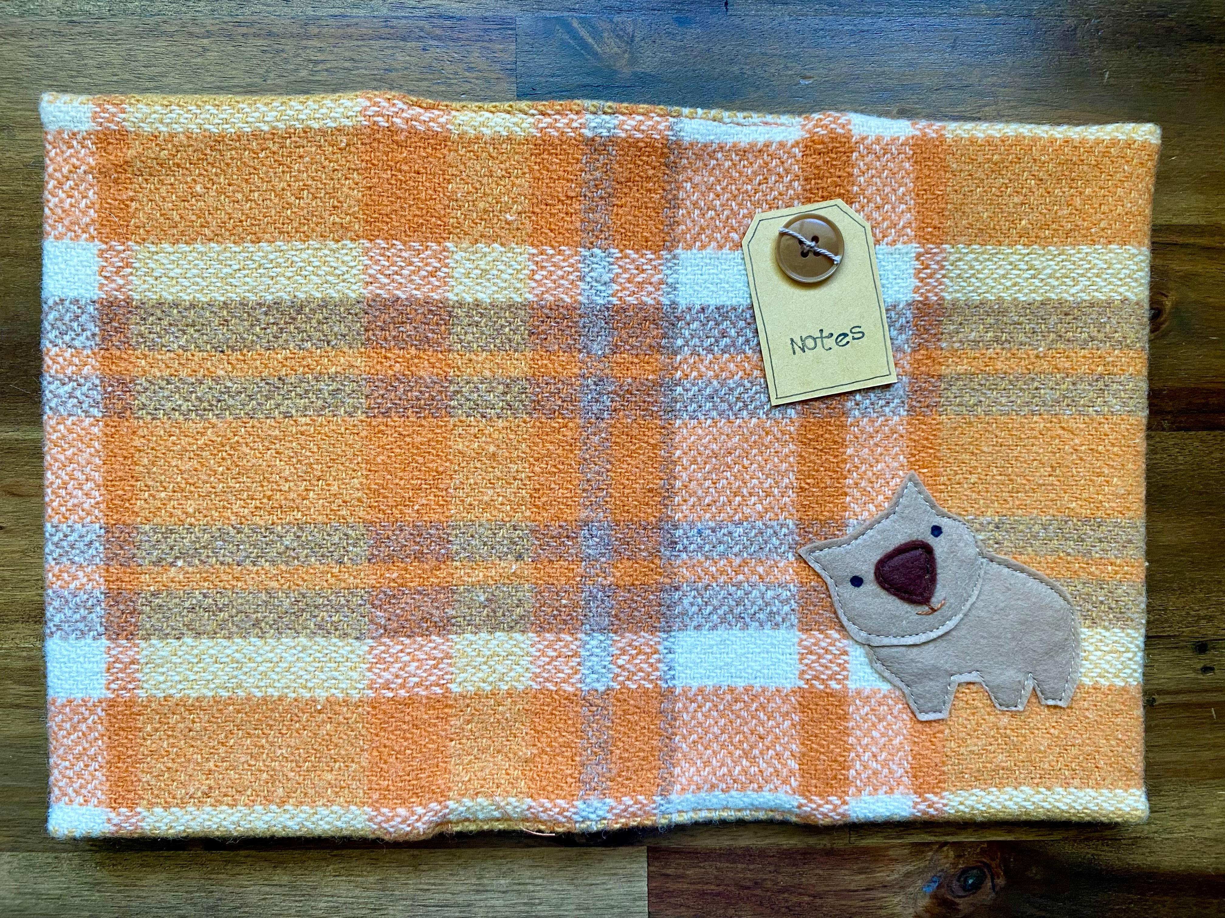 A5 Upcycled Notebook Wombat - Orange