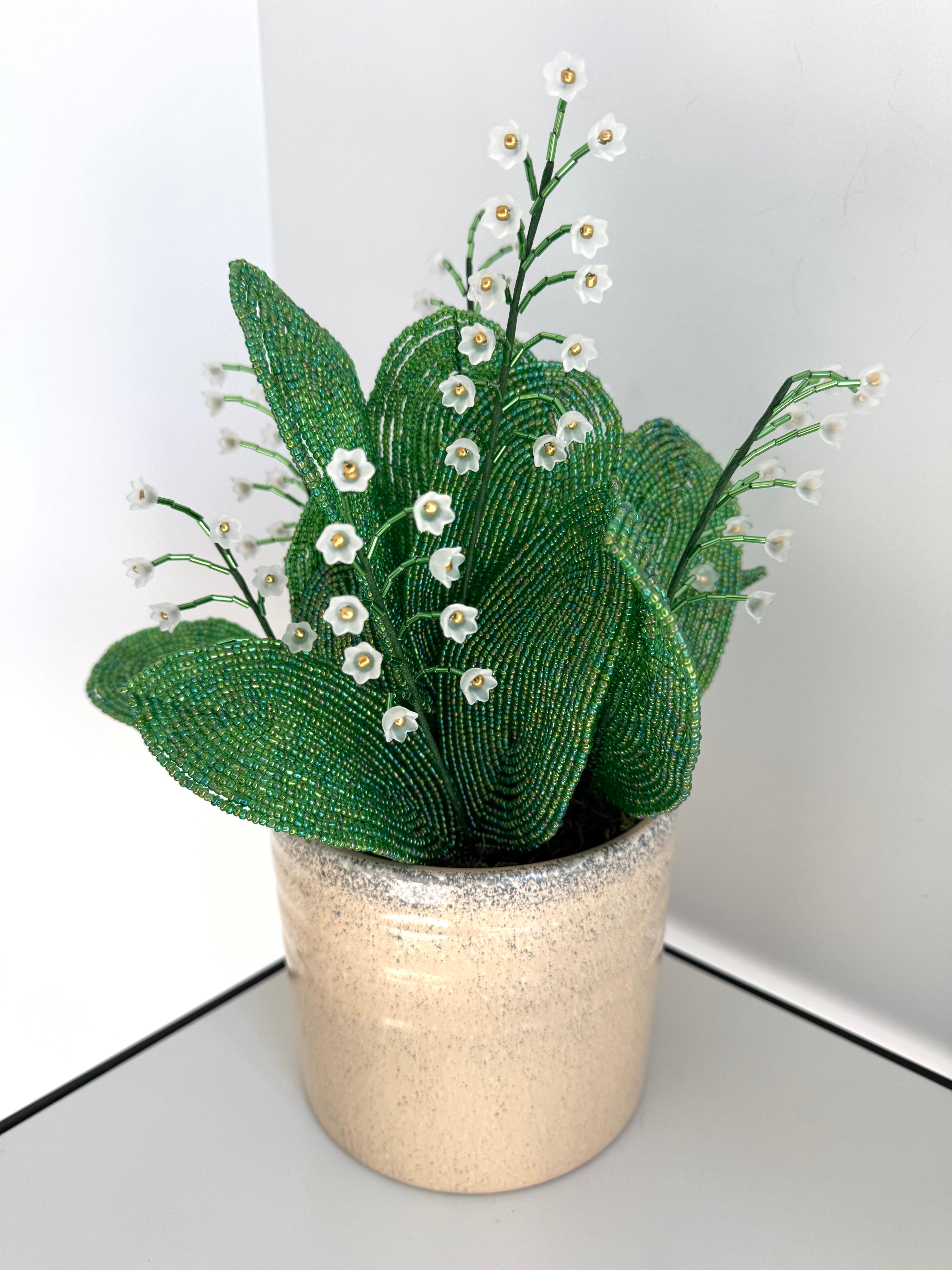 French-beaded Lily of the Valley potted plant