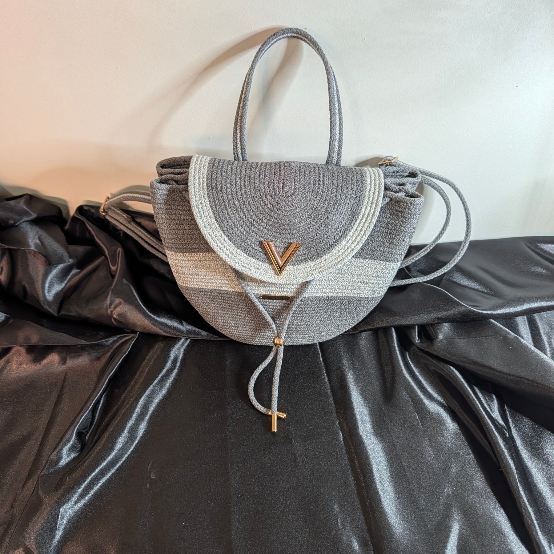 Velvet Medium Handmade Cotton Cord Shoulder Bag
