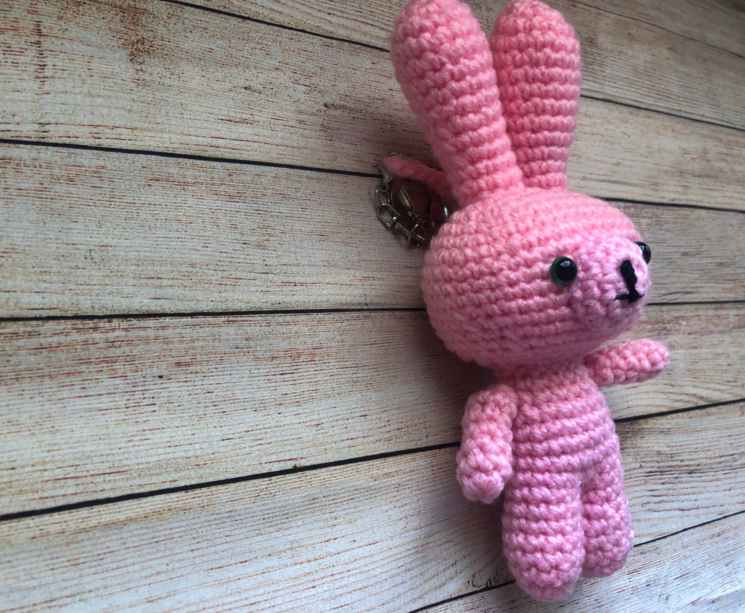 Crochet Bunny Keychain | Handmade Amigurumi Rabbit | Pink Bunny Bag Charm