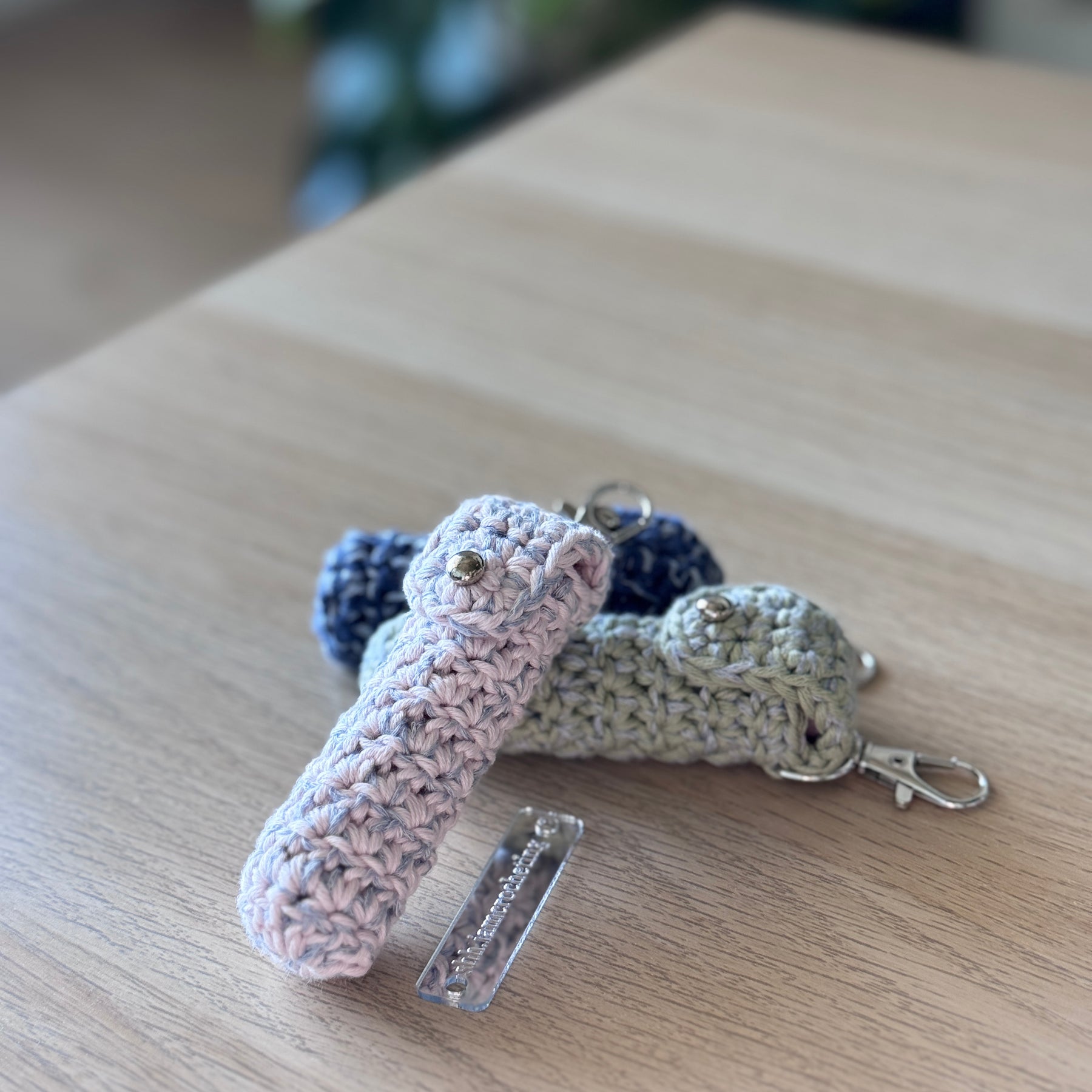 Crochet Lipstick Holder Bag Charm | Handmade Lip Balm Holder