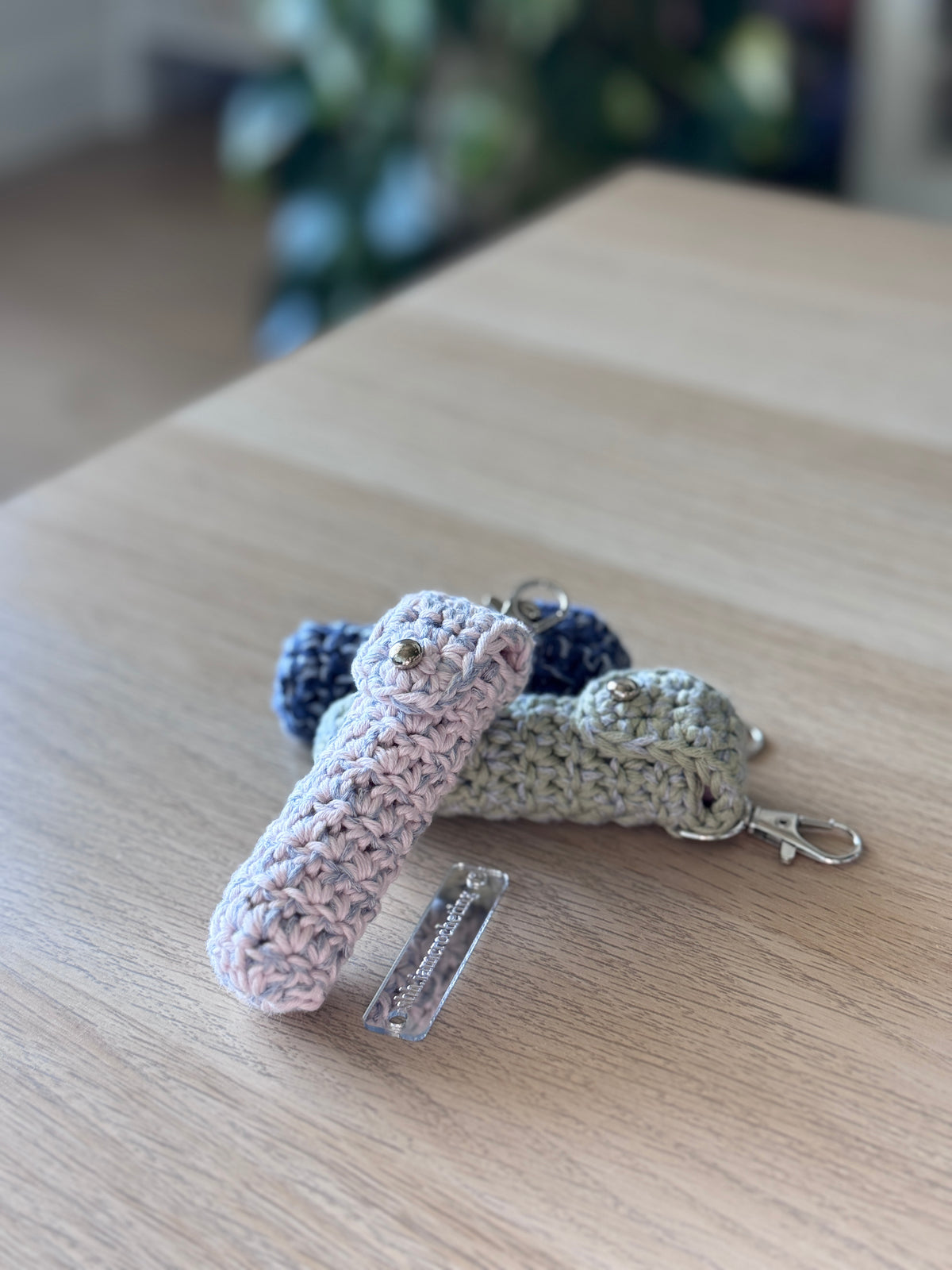 Crochet Lipstick Holder Bag Charm | Handmade Lip Balm Holder