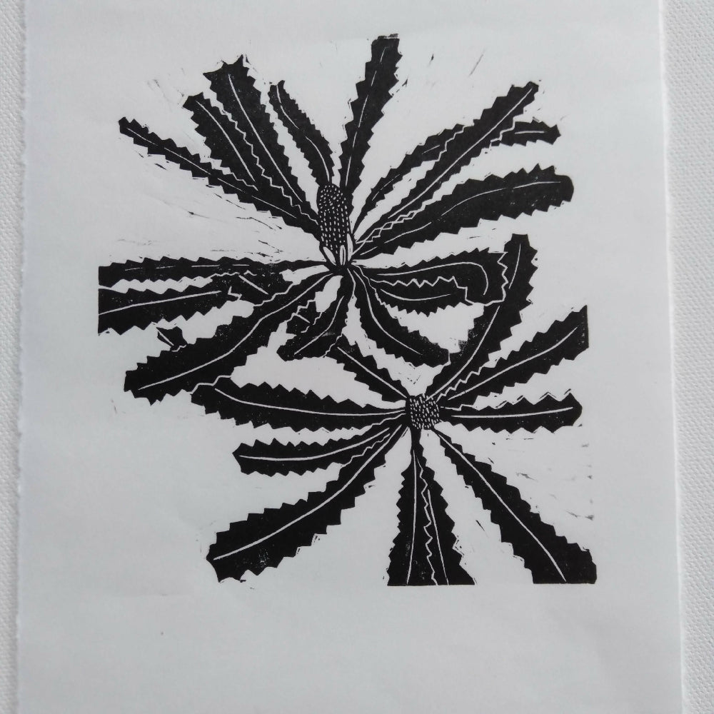 Linocut Banksia buds 1a (1)