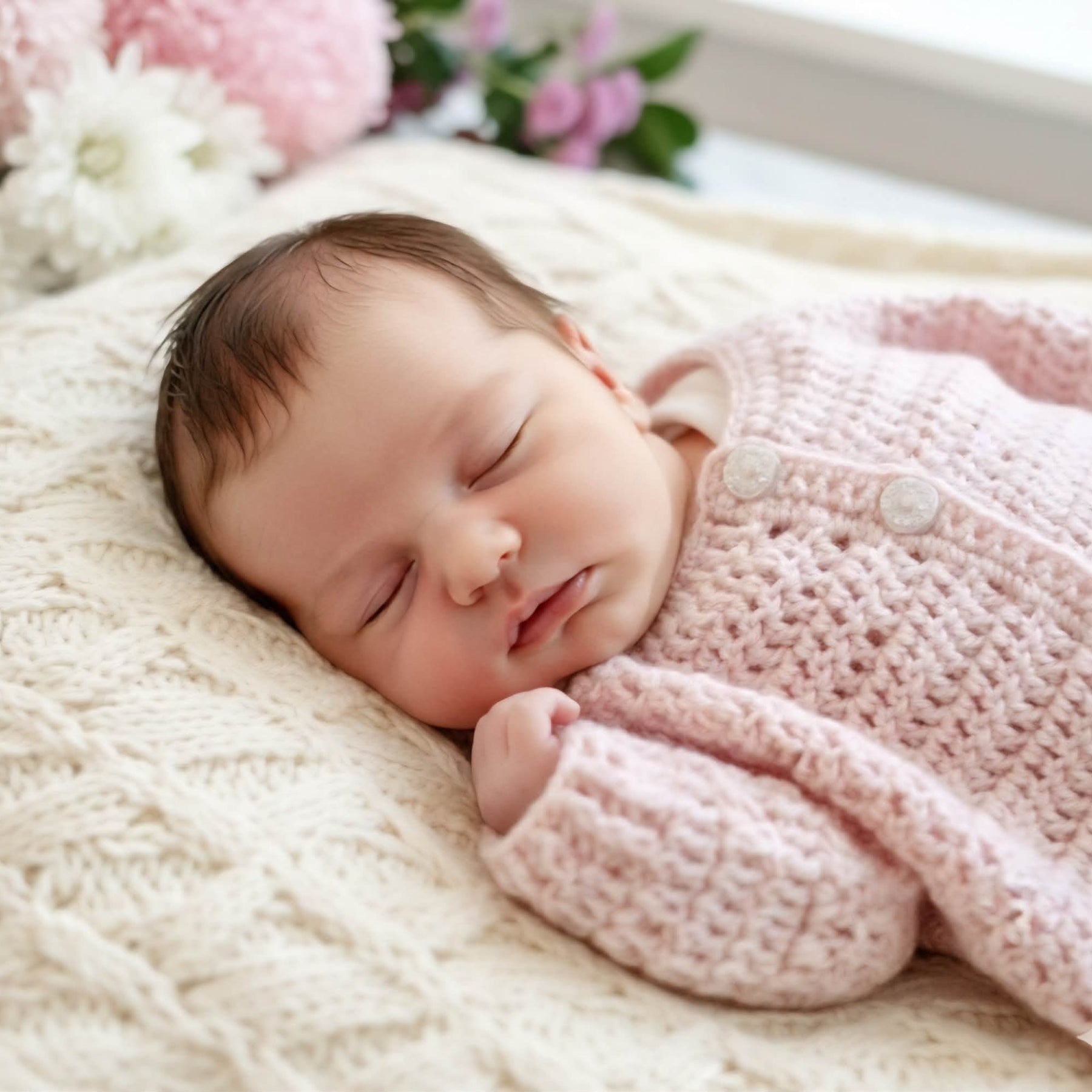 Baby Cardigan | Newborn | Dusty Pink | Handmade | Crocheted Jacket