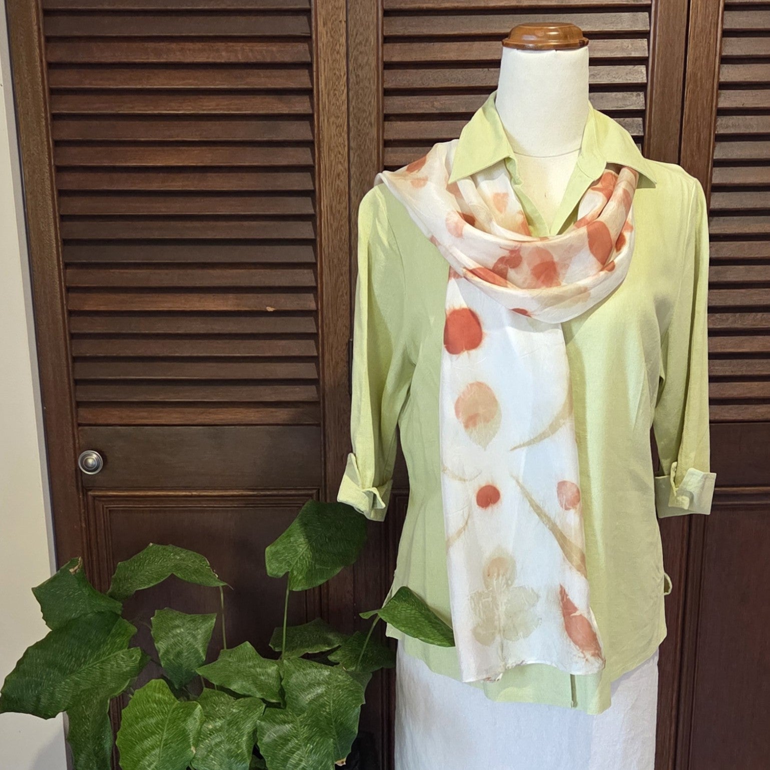 The Amira - Pure Silk Ecoprint Scarf