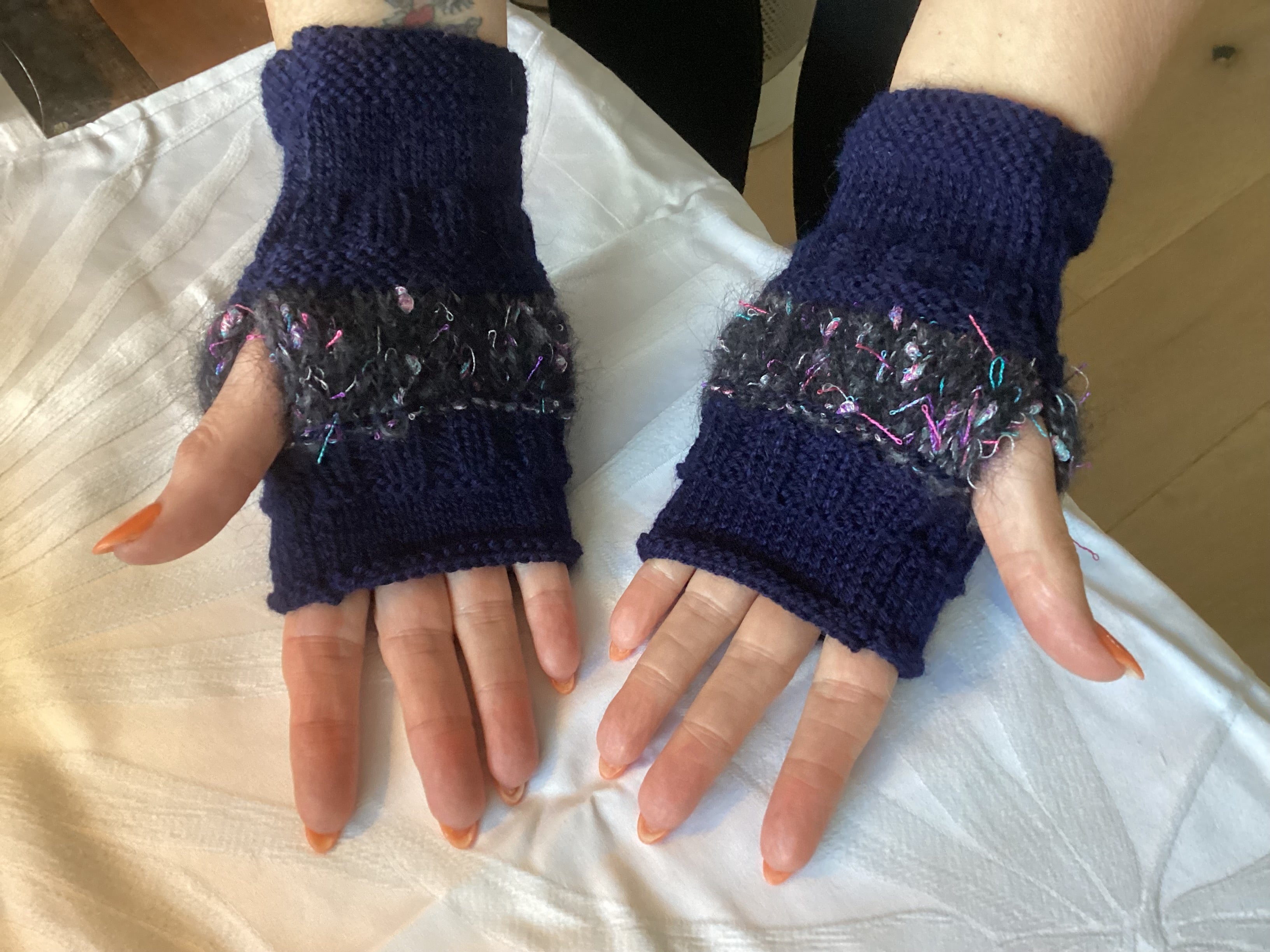 Hand knitted Fingerless Gloves
