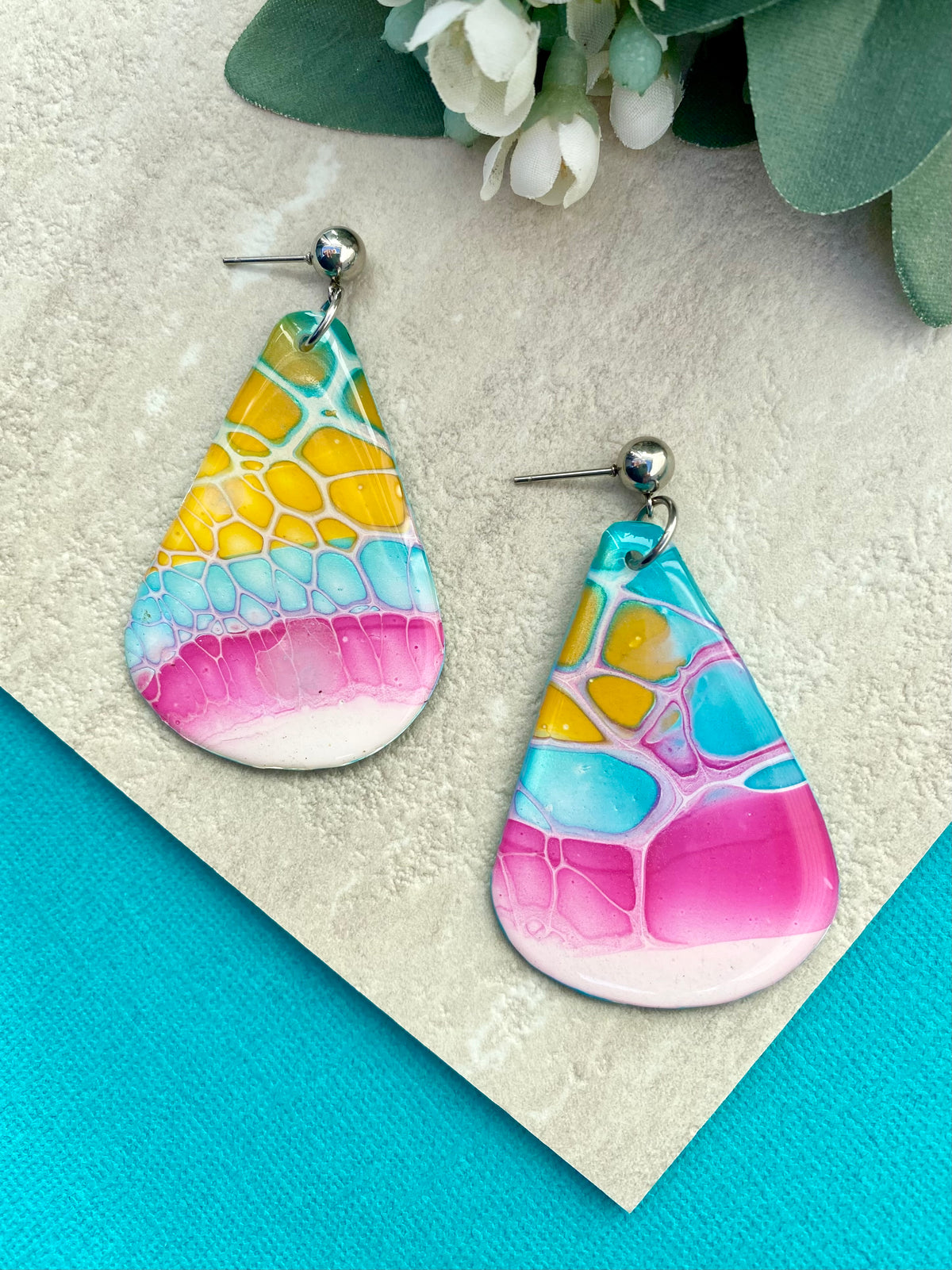 Original Art mismatched Dangle Earrings