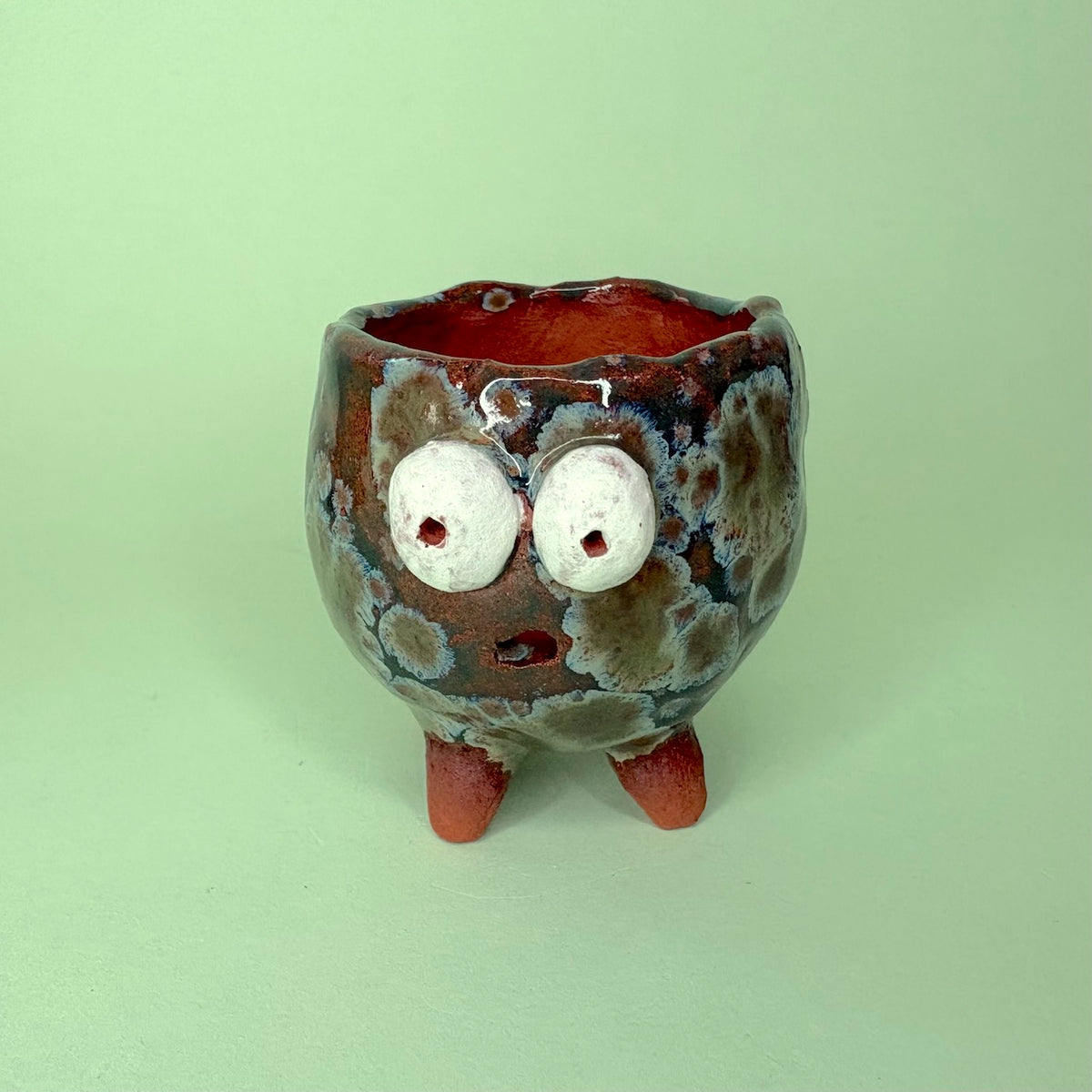Ceramic tiny monster pot for cactus & succulent