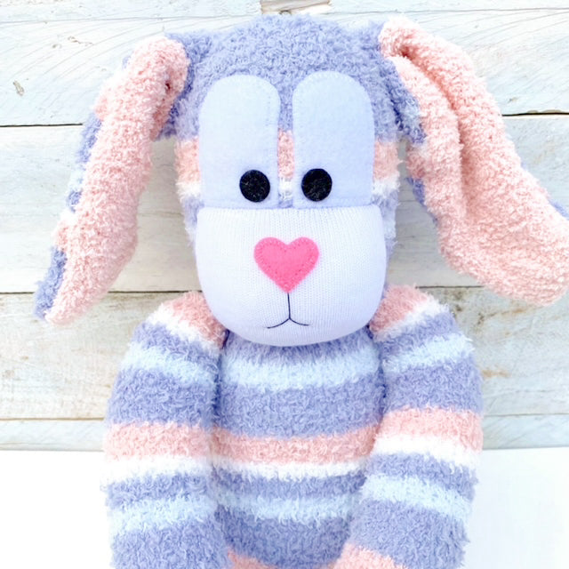 Peaches the Sock Bunny - READY TO SHIP soft toy