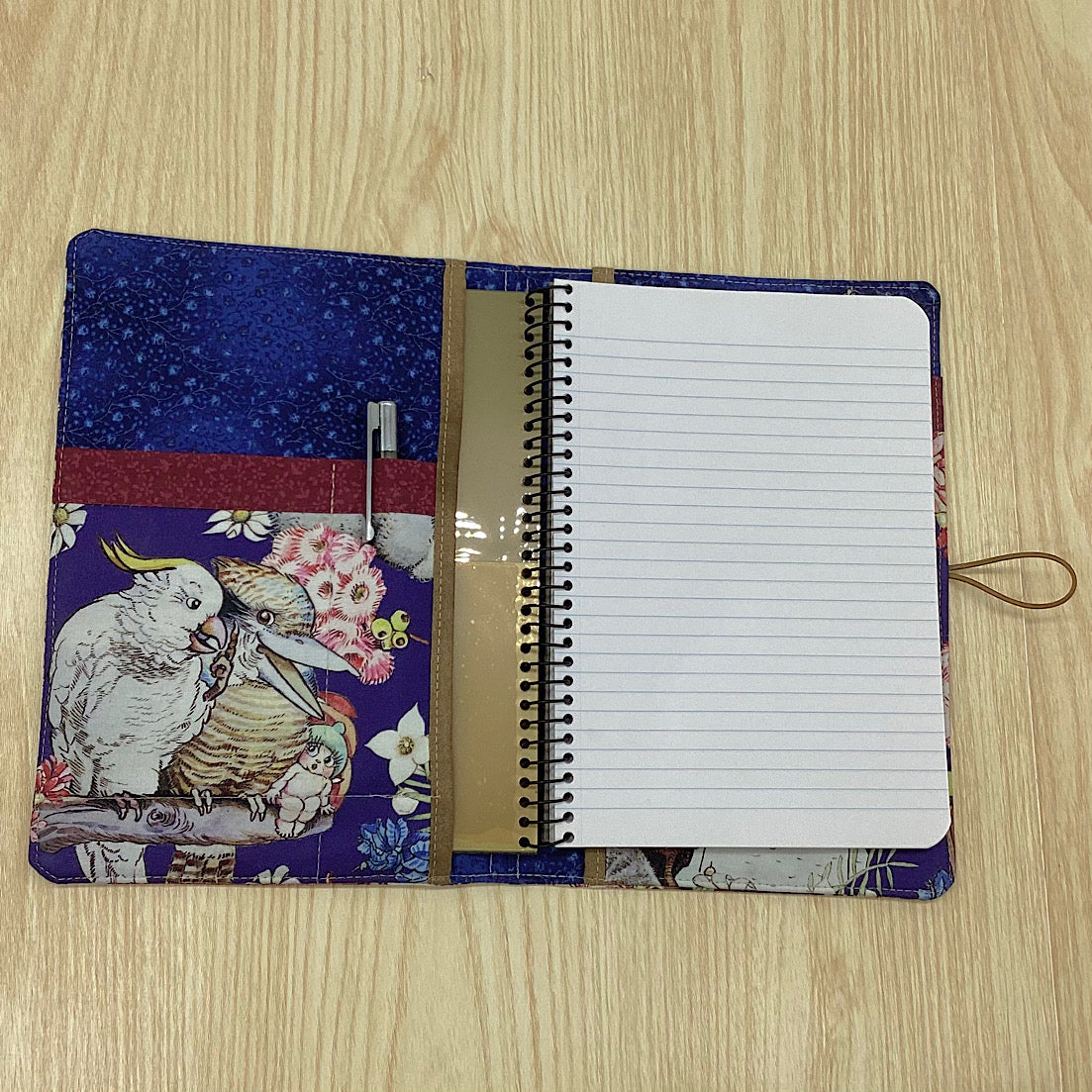 Gumnut Adventures refillable A5 fabric notebook cover gift set - Incl. book and pen.