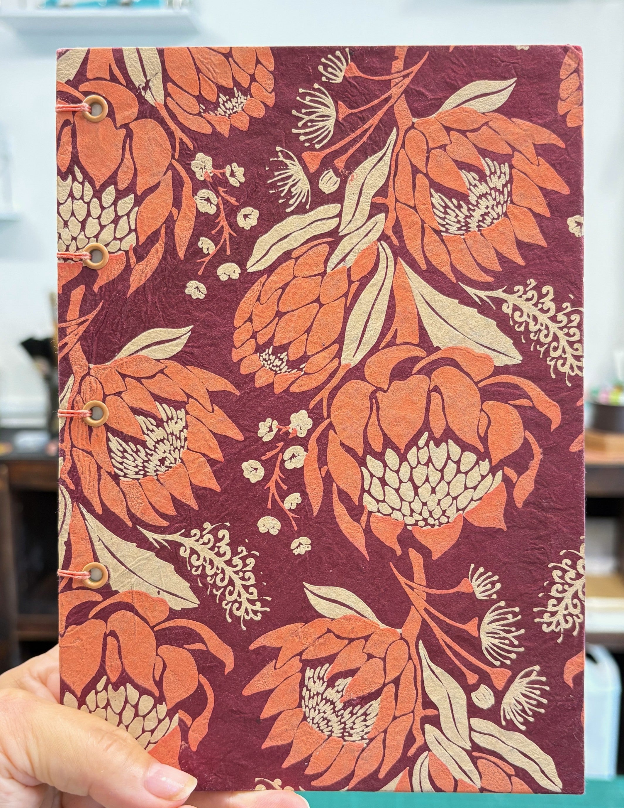 Handmade Coptic Stitch Journal, Lay Flat Design