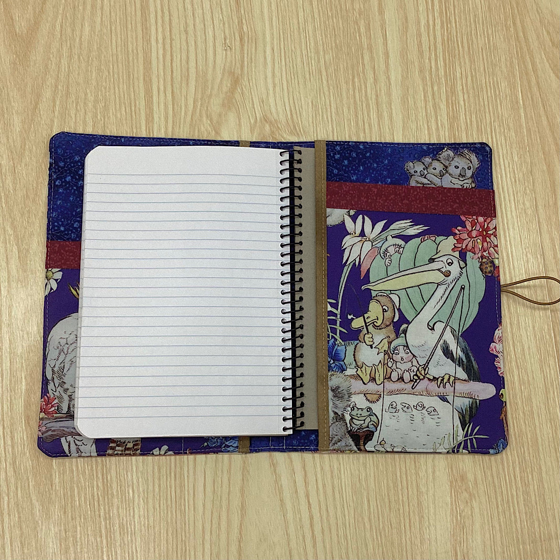 Gumnut Adventures refillable A5 fabric notebook cover gift set - Incl. book and pen.