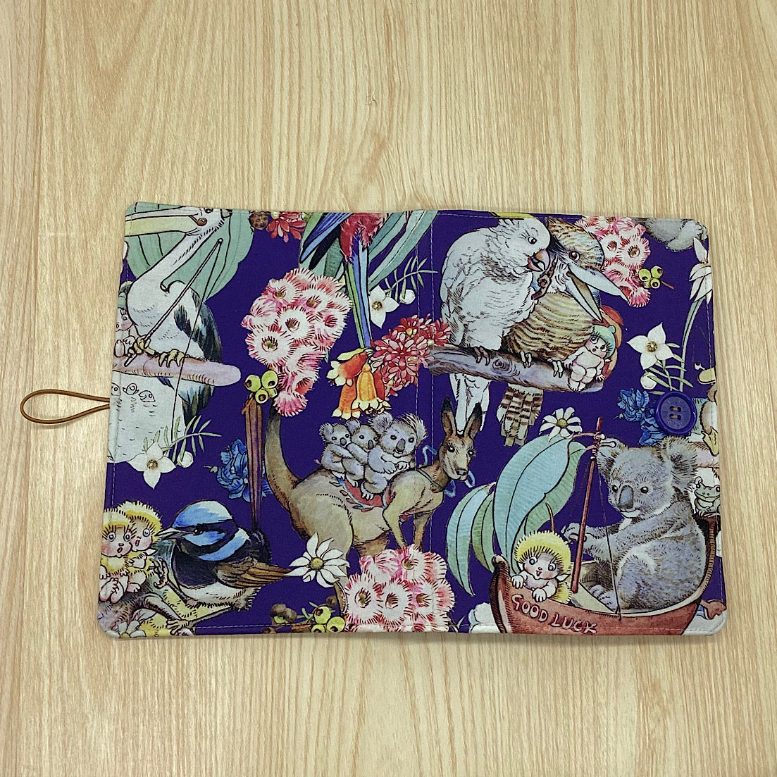 Gumnut Adventures refillable A5 fabric notebook cover gift set - Incl. book and pen.