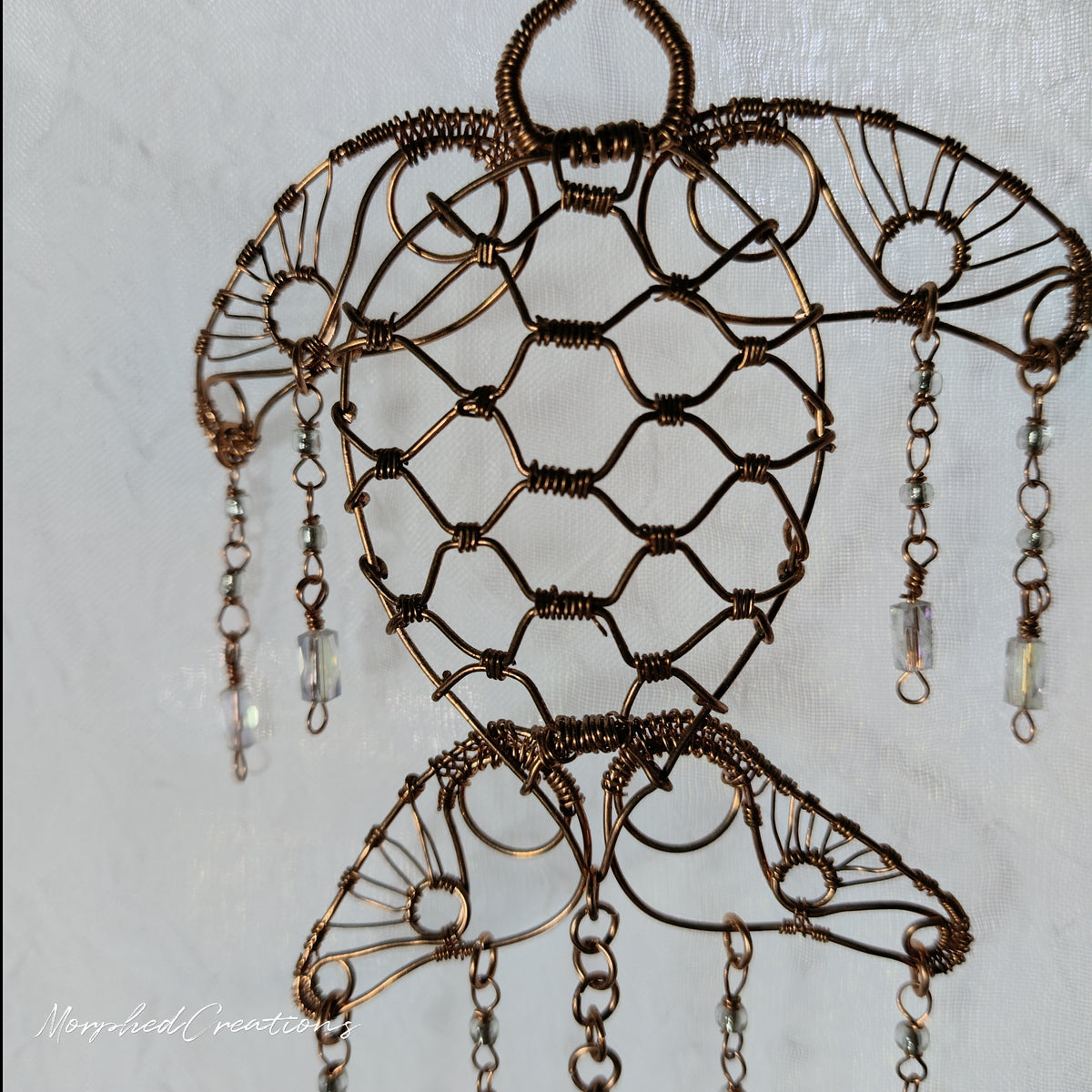Woven Copper Wire Sea Turtle Sun Catcher