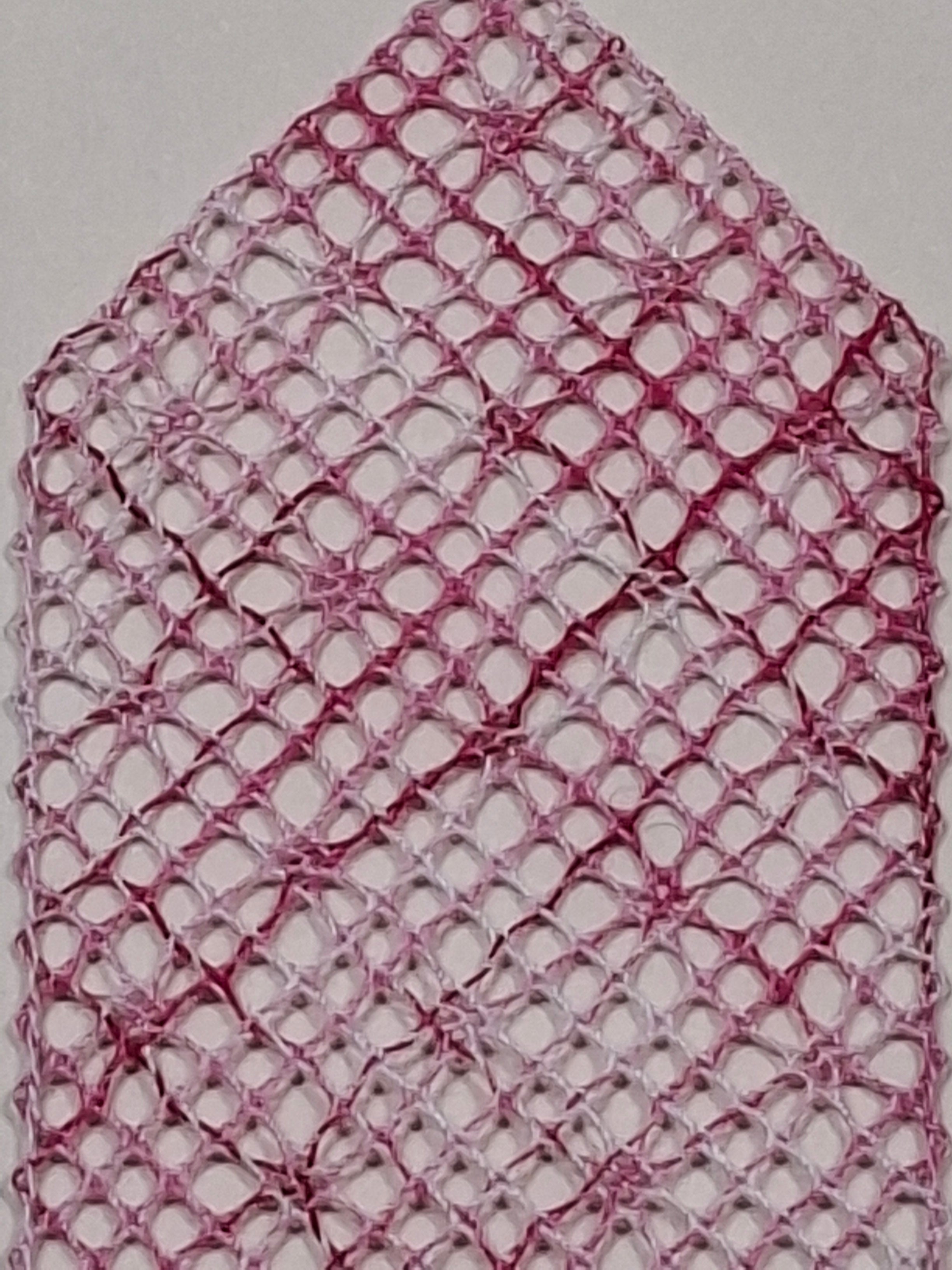 Pink & White Stars Lace Bookmark