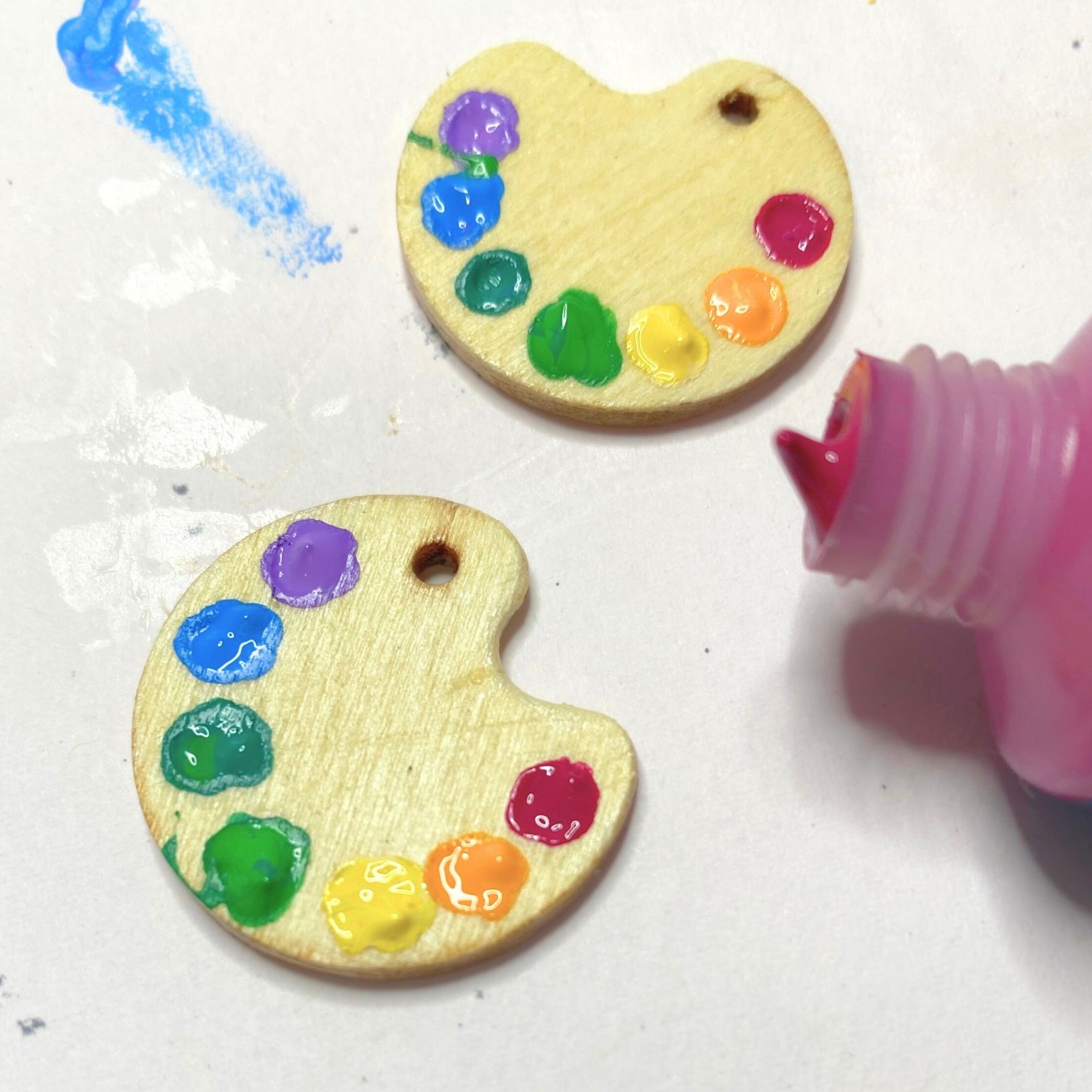 Miniature paint palette dangle earrings | For Artist, Arts & Crafts | Whimsical jewellery