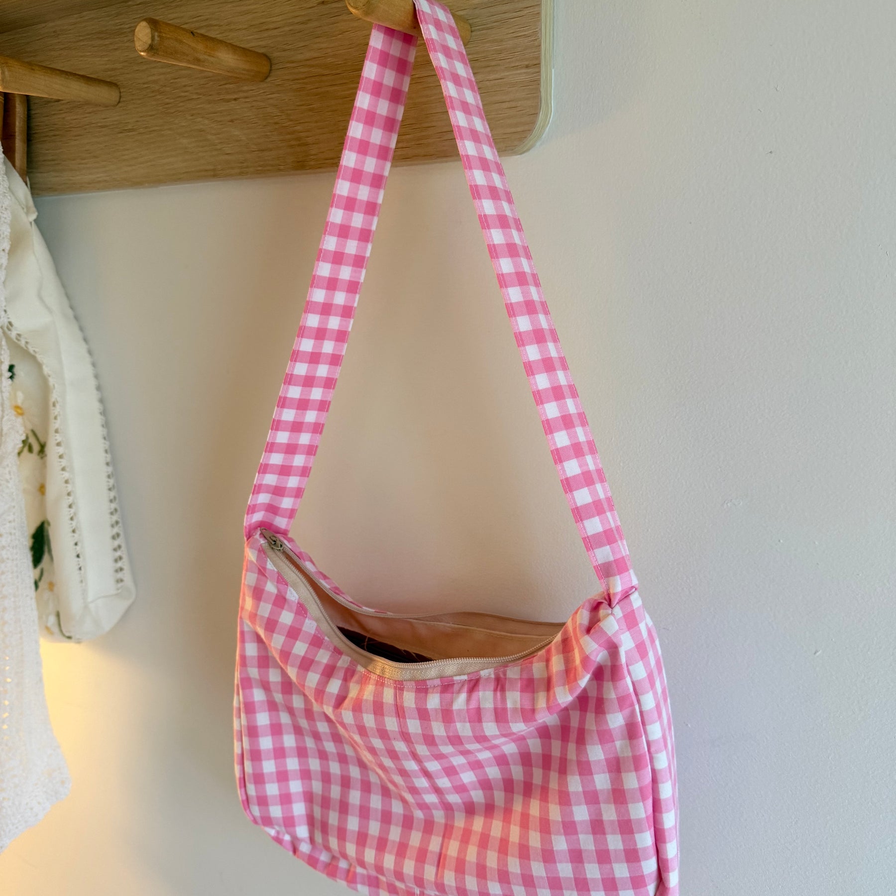 Handmade Pink Gingham Handbag