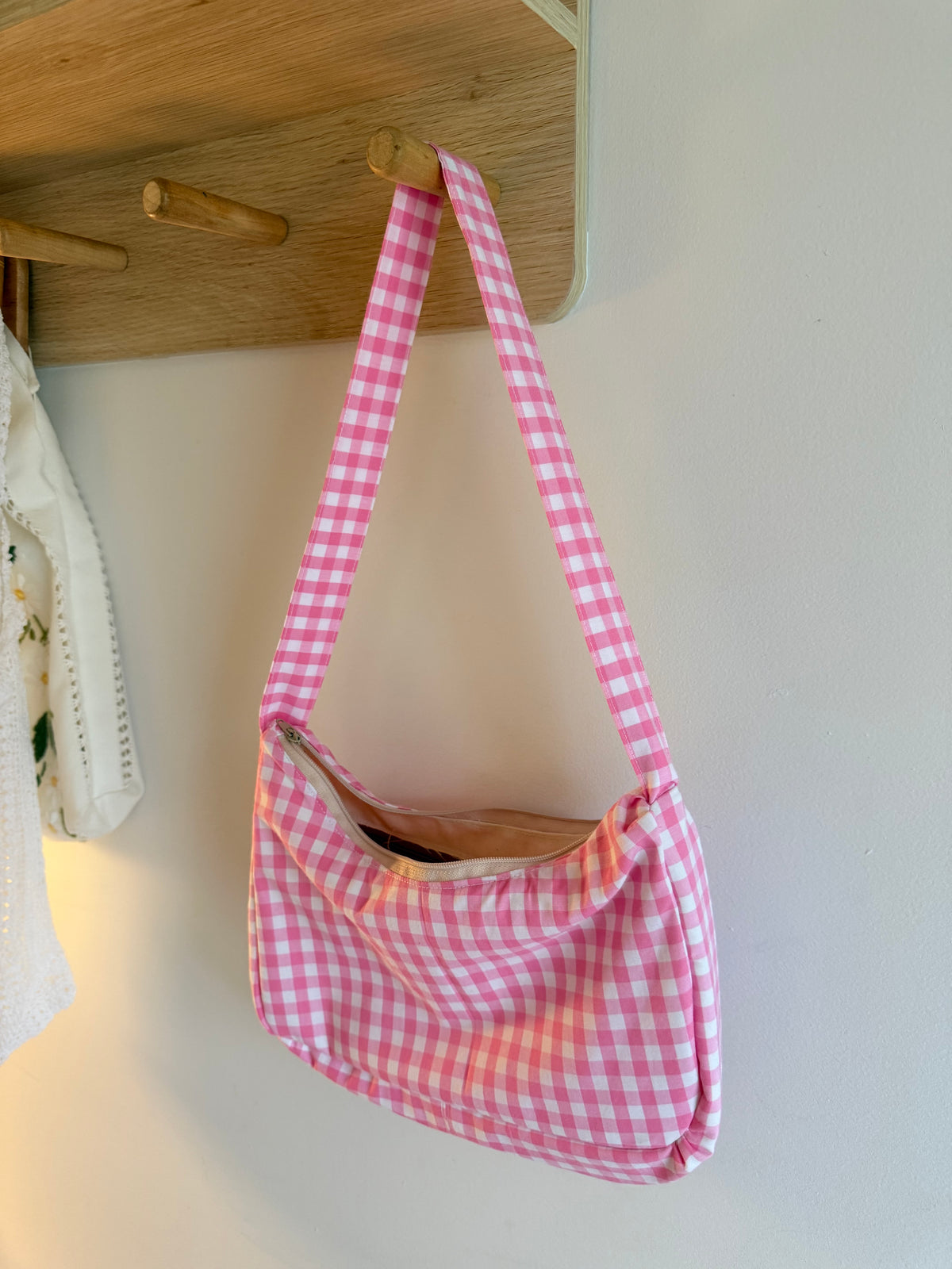 Handmade Pink Gingham Handbag