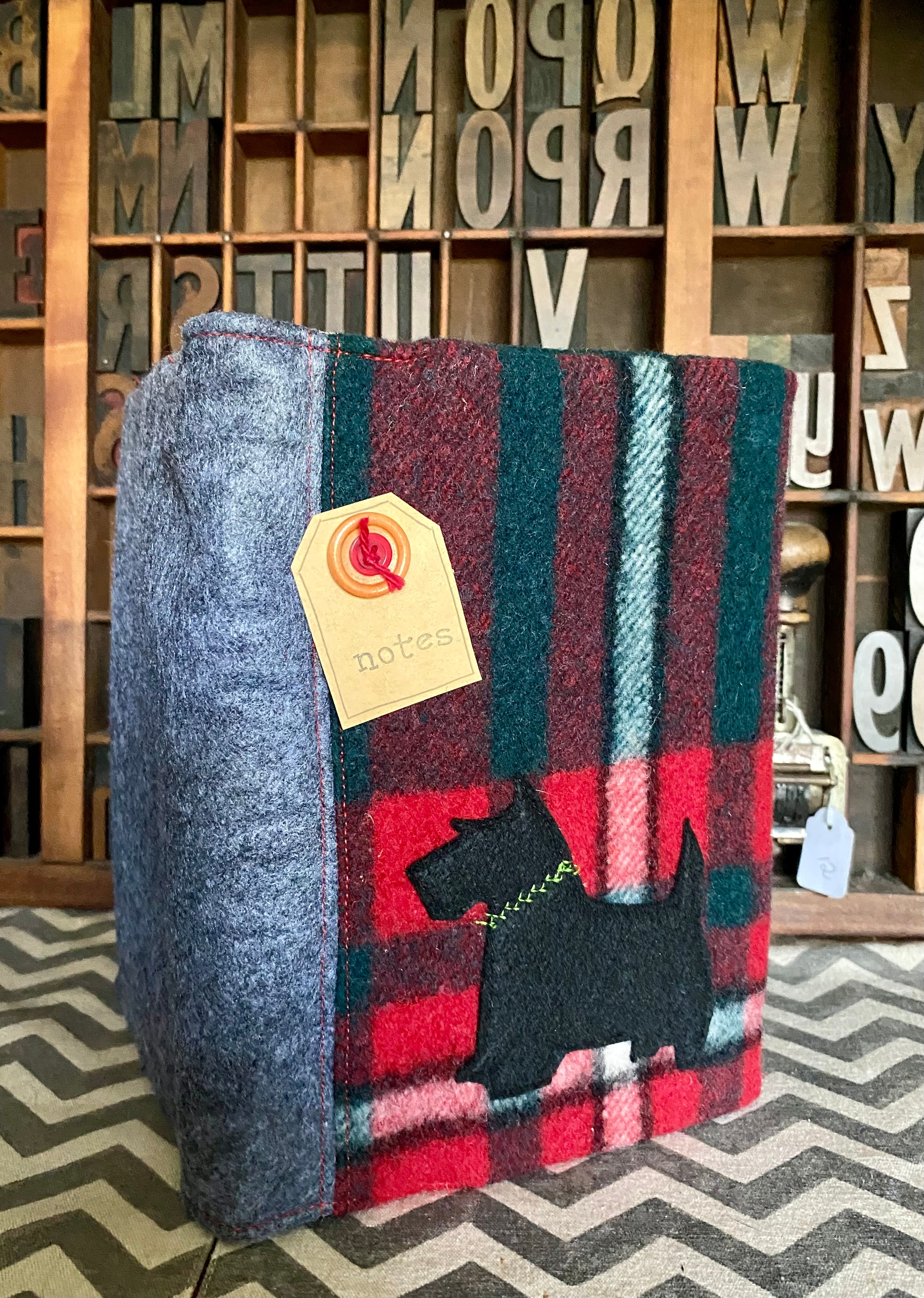 A5 Upcycled Notebook Scotty Dog - Black