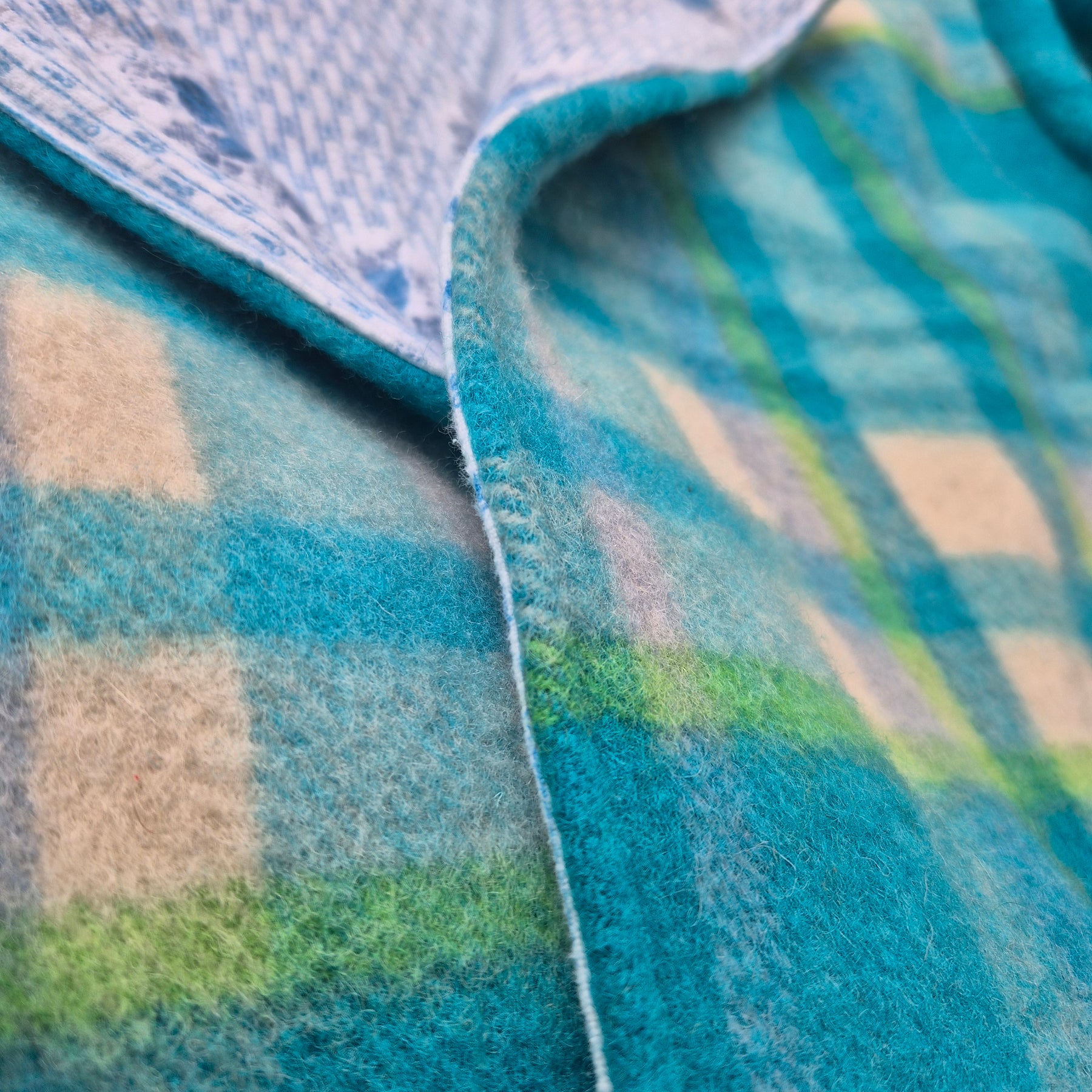 Upcycled woollen blanket jacket size 18