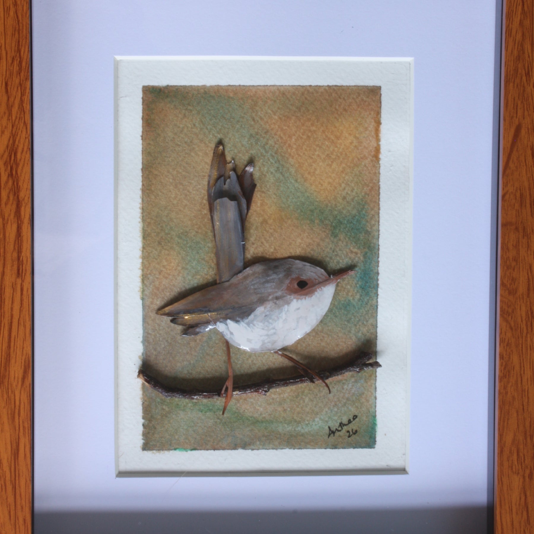 Female Fairy Blue Wren Original Artwork