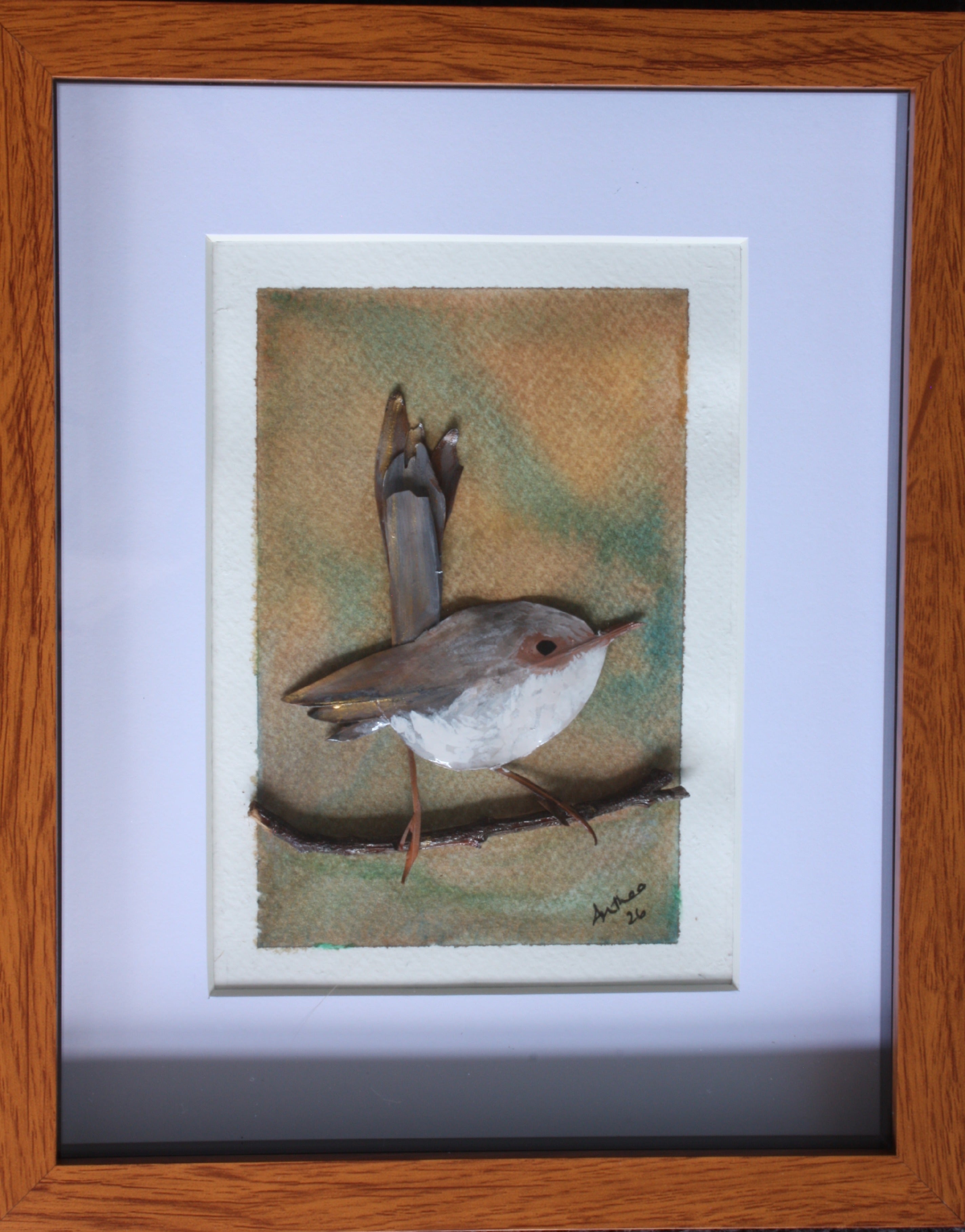 Female Fairy Blue Wren Original Artwork