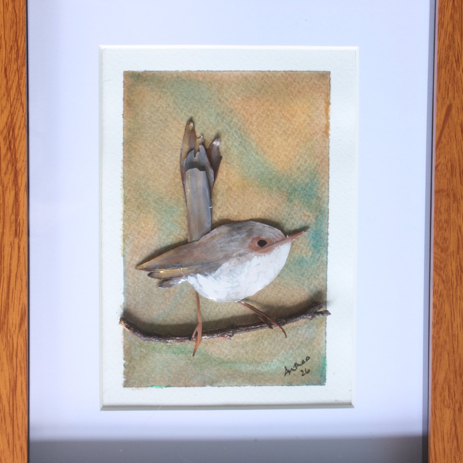 Female Fairy Blue Wren Original Artwork
