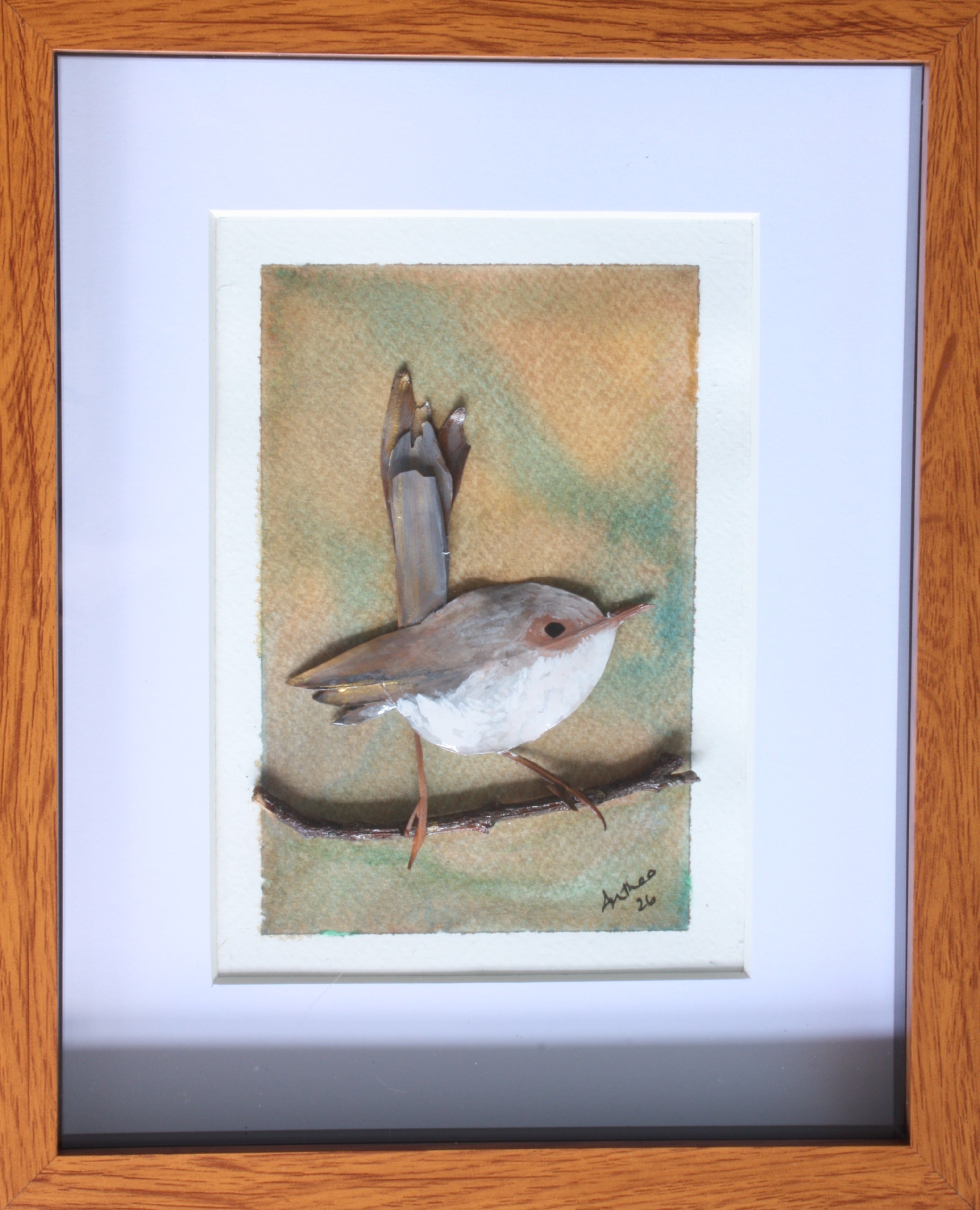 Female Fairy Blue Wren Original Artwork