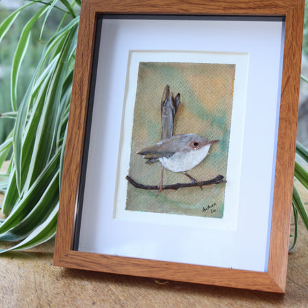 Female Fairy Blue Wren Original Artwork