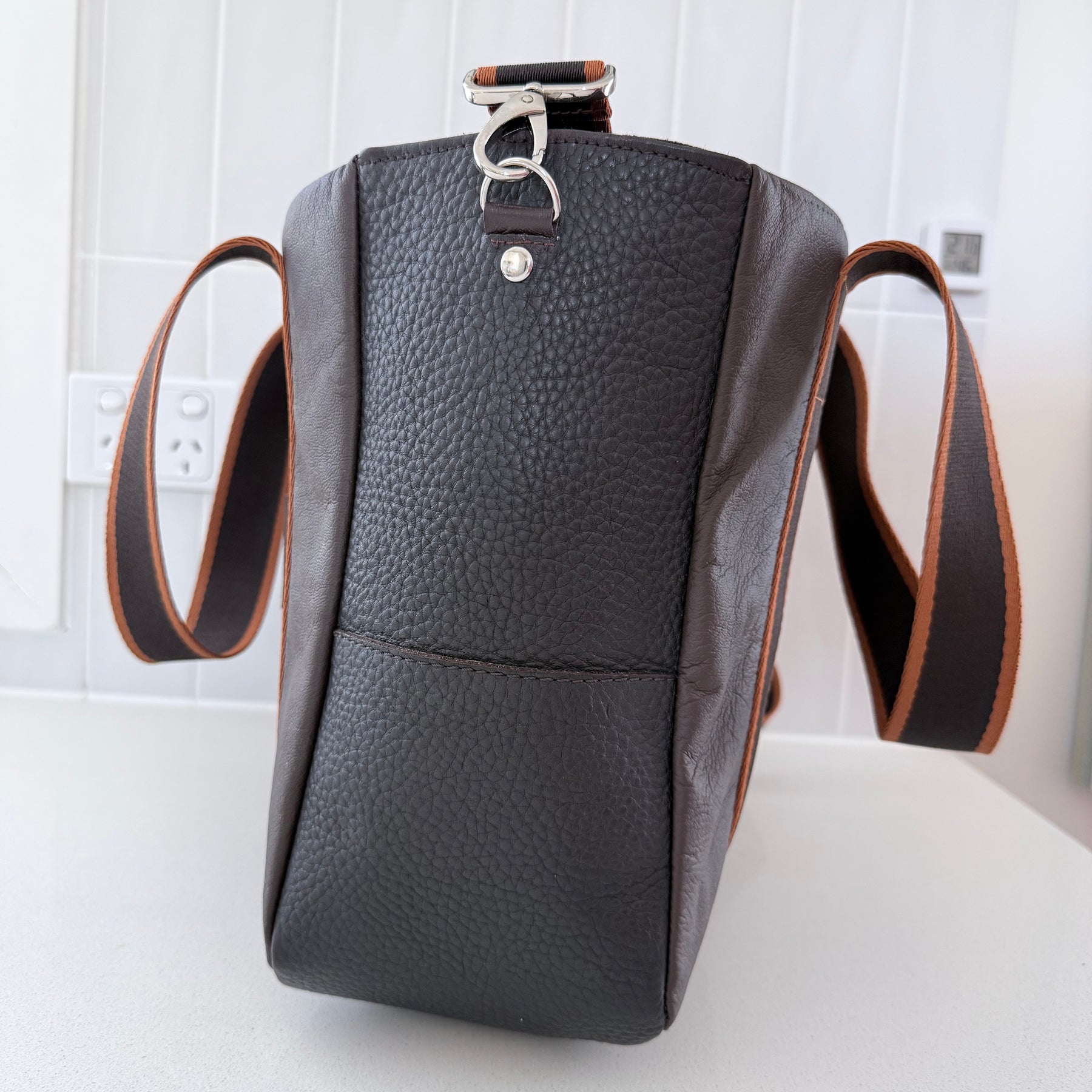Brown Genuine Leather Tote Bag