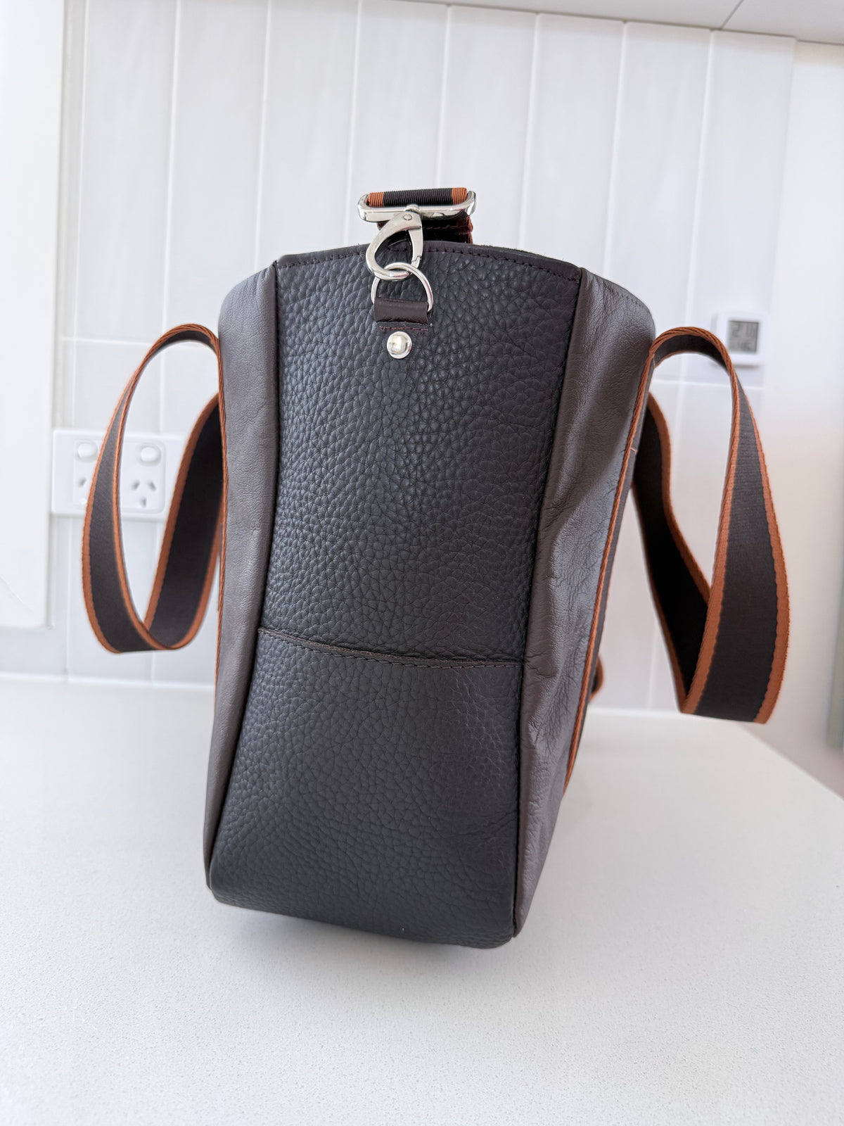 Brown Genuine Leather Tote Bag