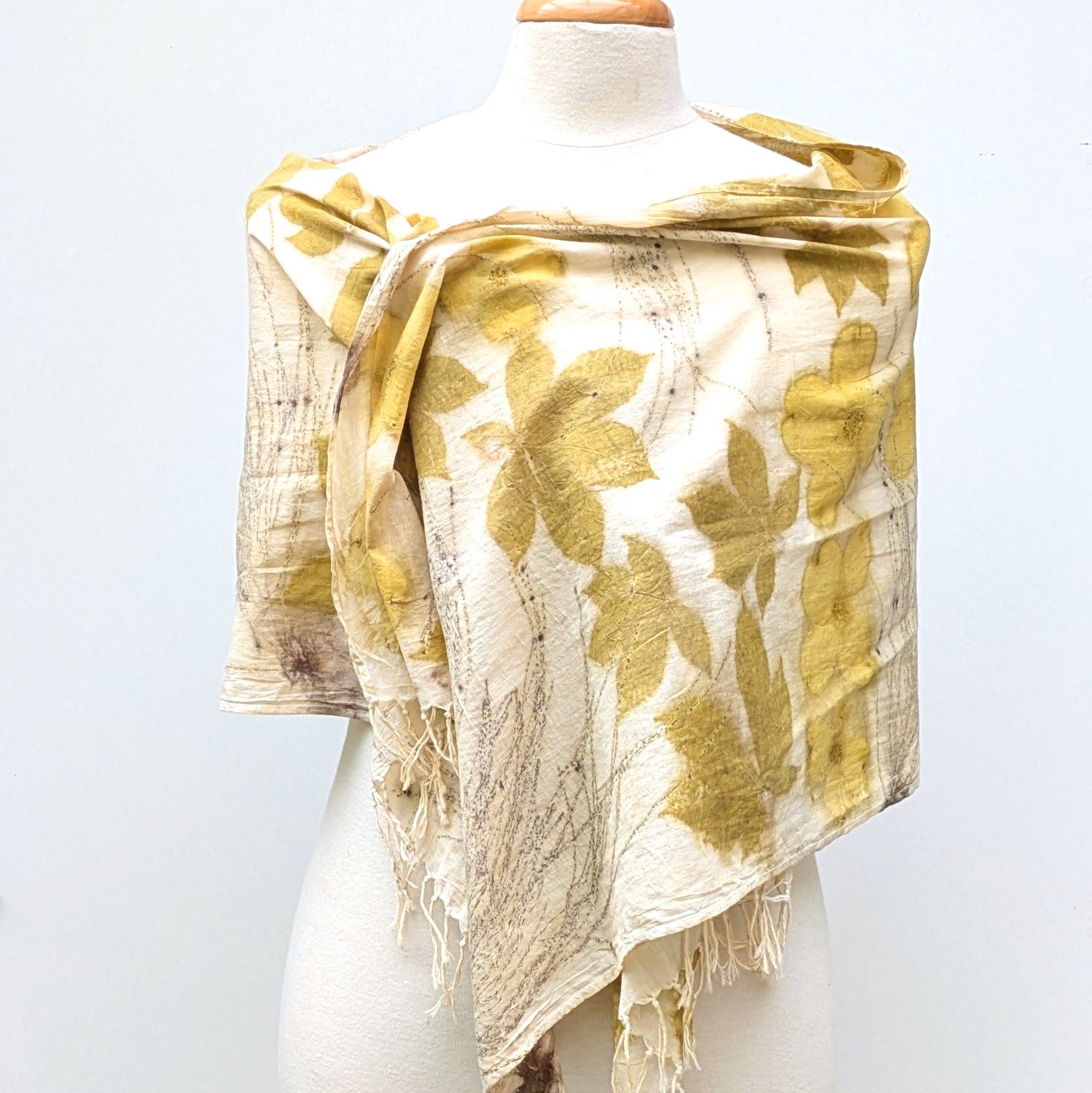 Ecoprint cotton scarf