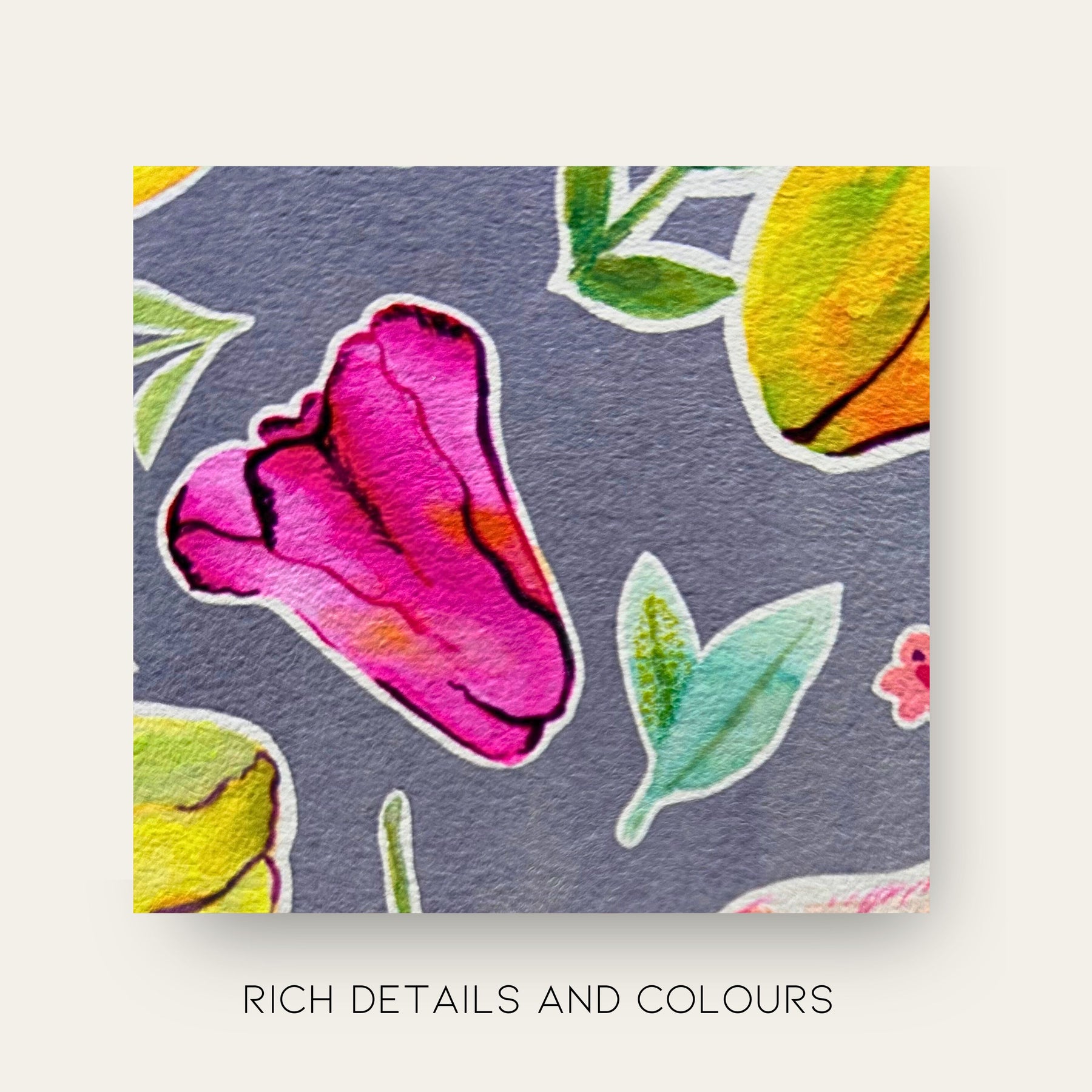 "Tulip Serenade" | Archival Botanical Wall Art With Sentiment | Original Floral Watercolour Painting | A5 Print