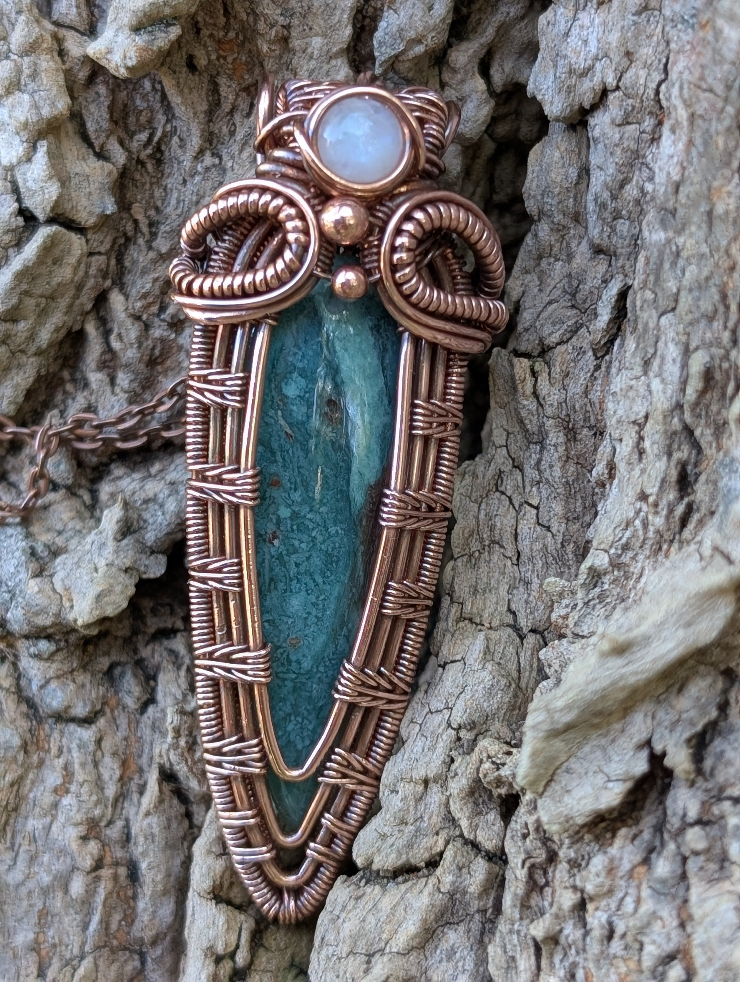 Turpentine - Green Aventurine and Moonstone in Copper