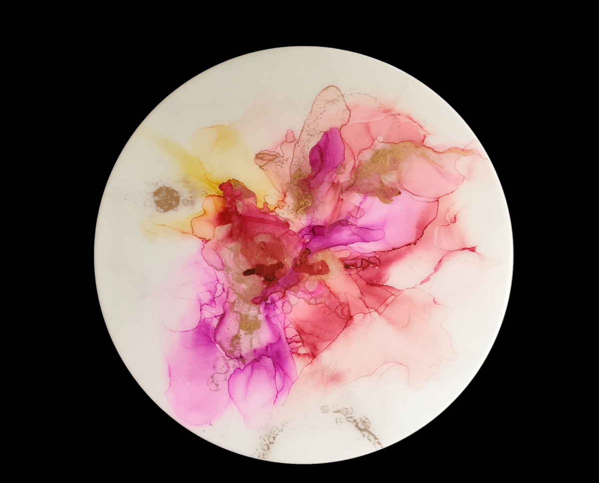 Abstract Floral Alcohol Ink Painting